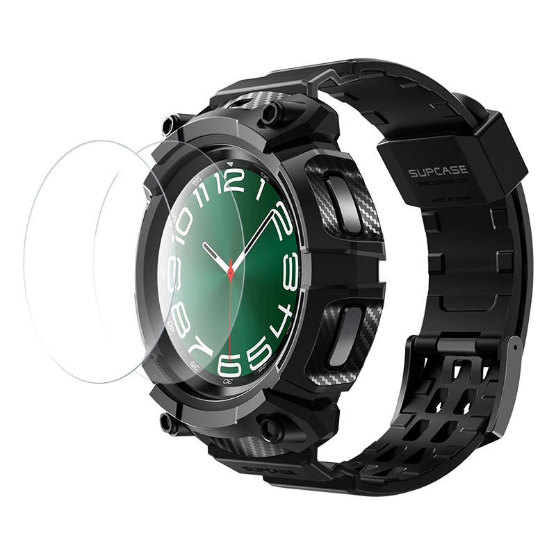 Samsung Galaxy Watch6 47mm Case with Screen Protector - Unicorn Beetle Pro Rugged Protective Cover for Men & Women - Perfect for Outdoor Sports, Running & Daily Use (Black)
