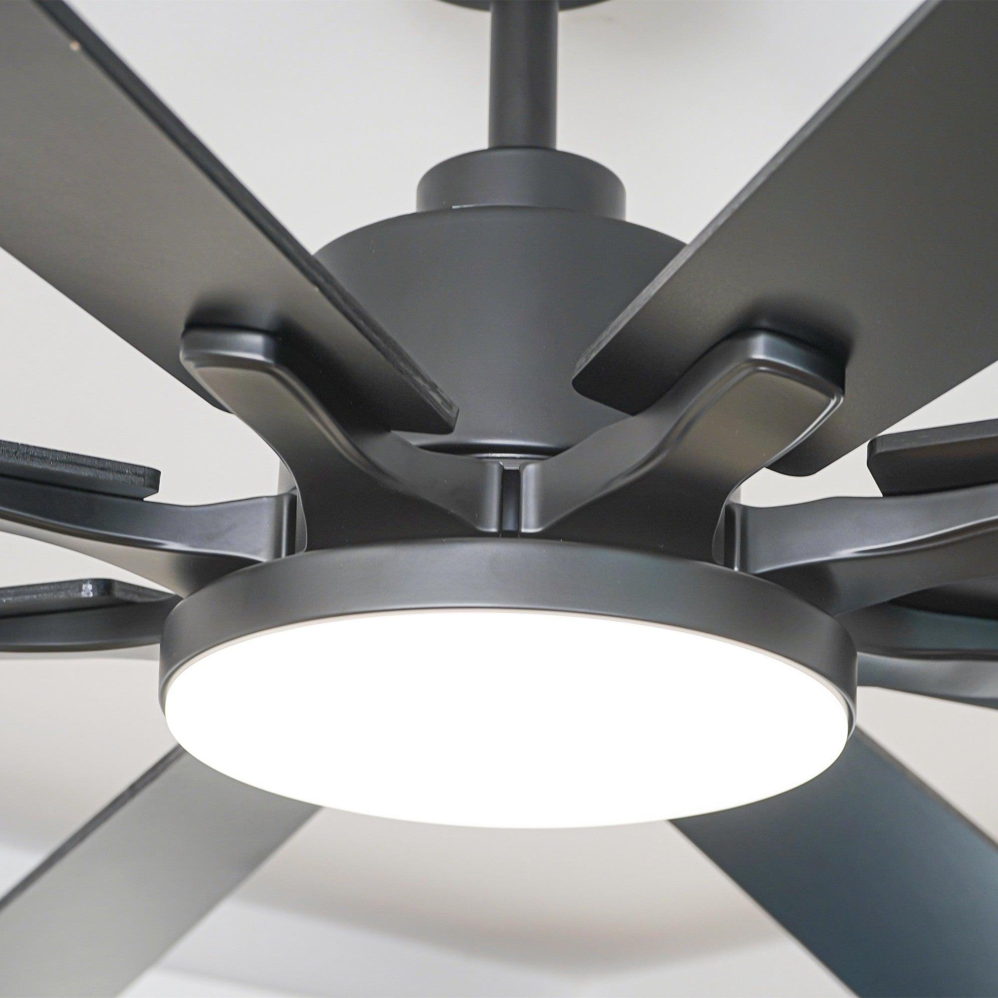 72 Inch Elbe Modern Ceiling Fan with Light Kit & Remote Control - Perfect for Living Room, Bedroom, and Large Spaces