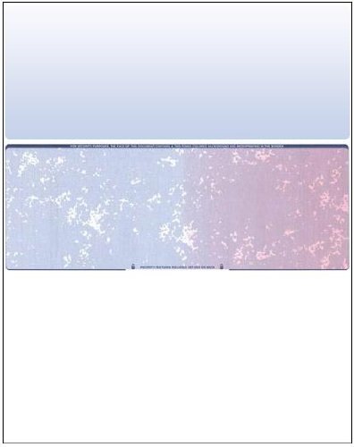 Business Voucher Check Stock - 2500 Sheets, Center Check Design, Blue/Red Prismatic Colors for Professional Accounting & Office Use | Perfect for Payroll, Invoices & Financial Documents