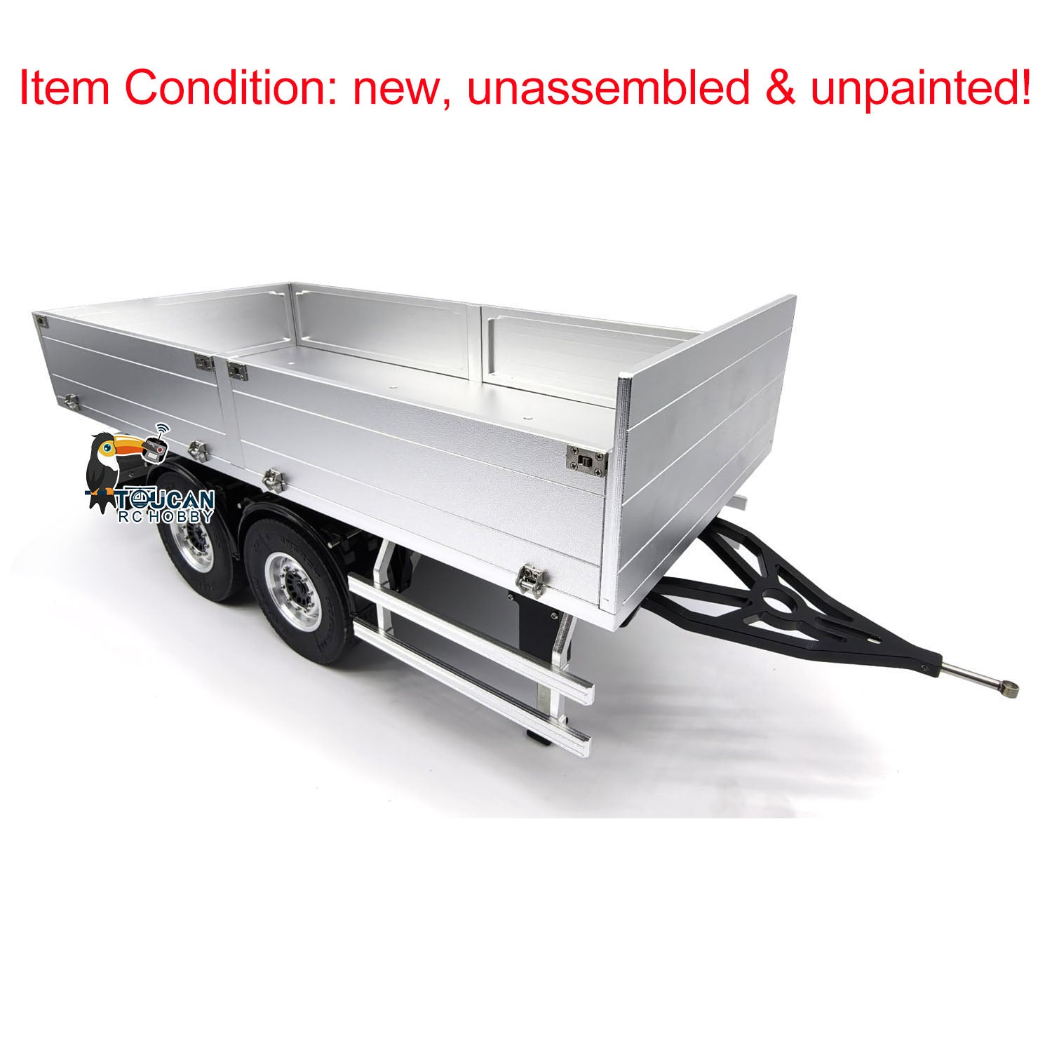 1/14 Scale RC Hydraulic Remote Controlled Dump Truck Construction Vehicle - Metal 2 Axle Degree 995 Full Trailer Kit for DIY Model Building | Perfect for Construction Site Simulation & RC Hobby Enthusiasts