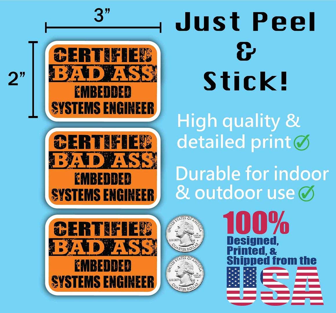 Certified Embedded Systems Engineer Stickers - 3M Vinyl Decal for Laptops & Cars - Perfect Tech Gift