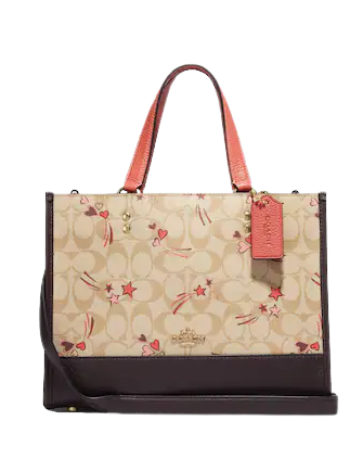 Coach Dempsey Carryall Tote Bag - Signature Canvas with Heart & Star Print - Stylish Women's Handbag for Work, Travel & Everyday Use