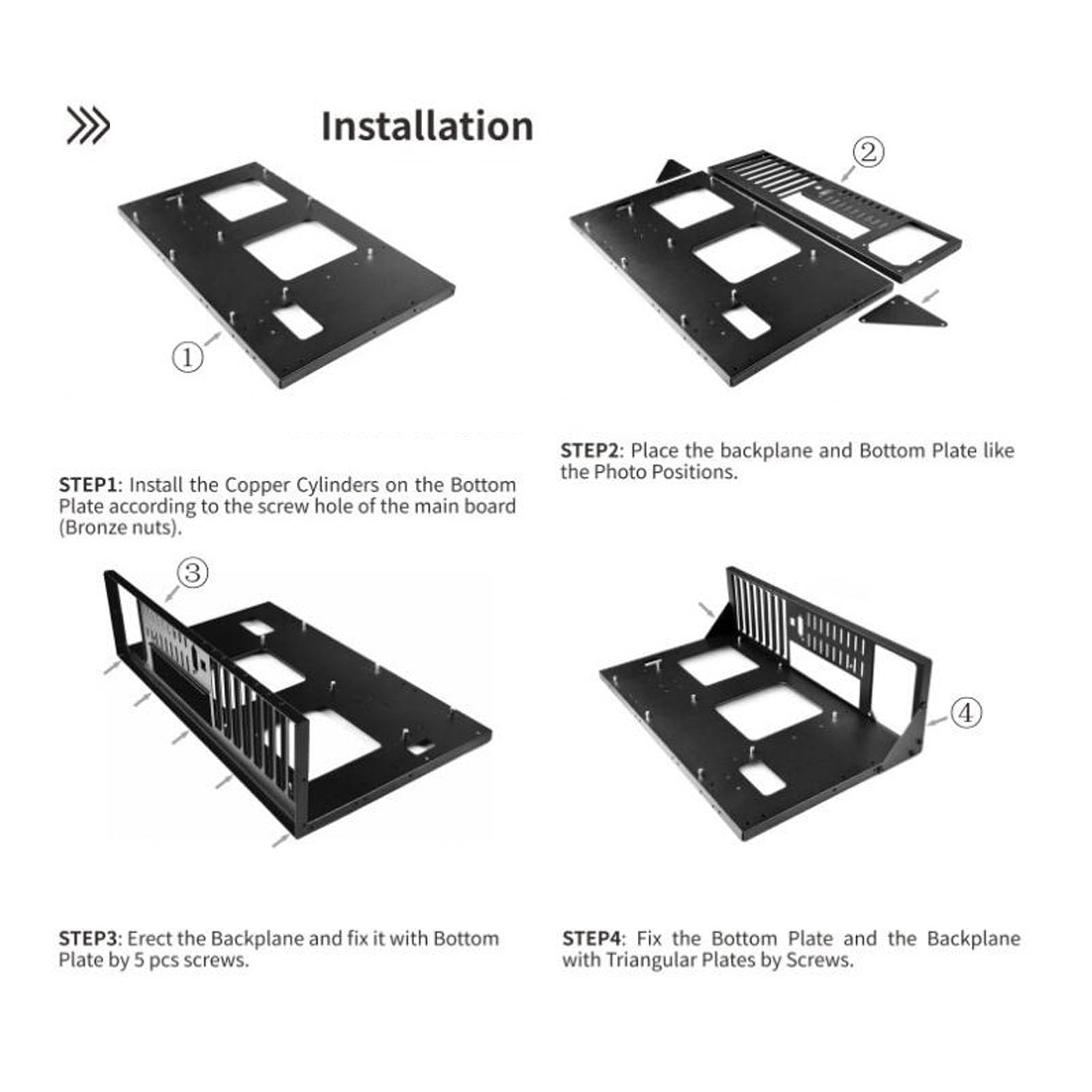 Triangular Reinforced Plate Open Case Rack - X79 X99 Dual Server Motherboard DIY Computer Chassis - Supports ATX ITX Motherboards for Custom PC Builds - Perfect for Home Server Setup & Gaming Rig Assembly
