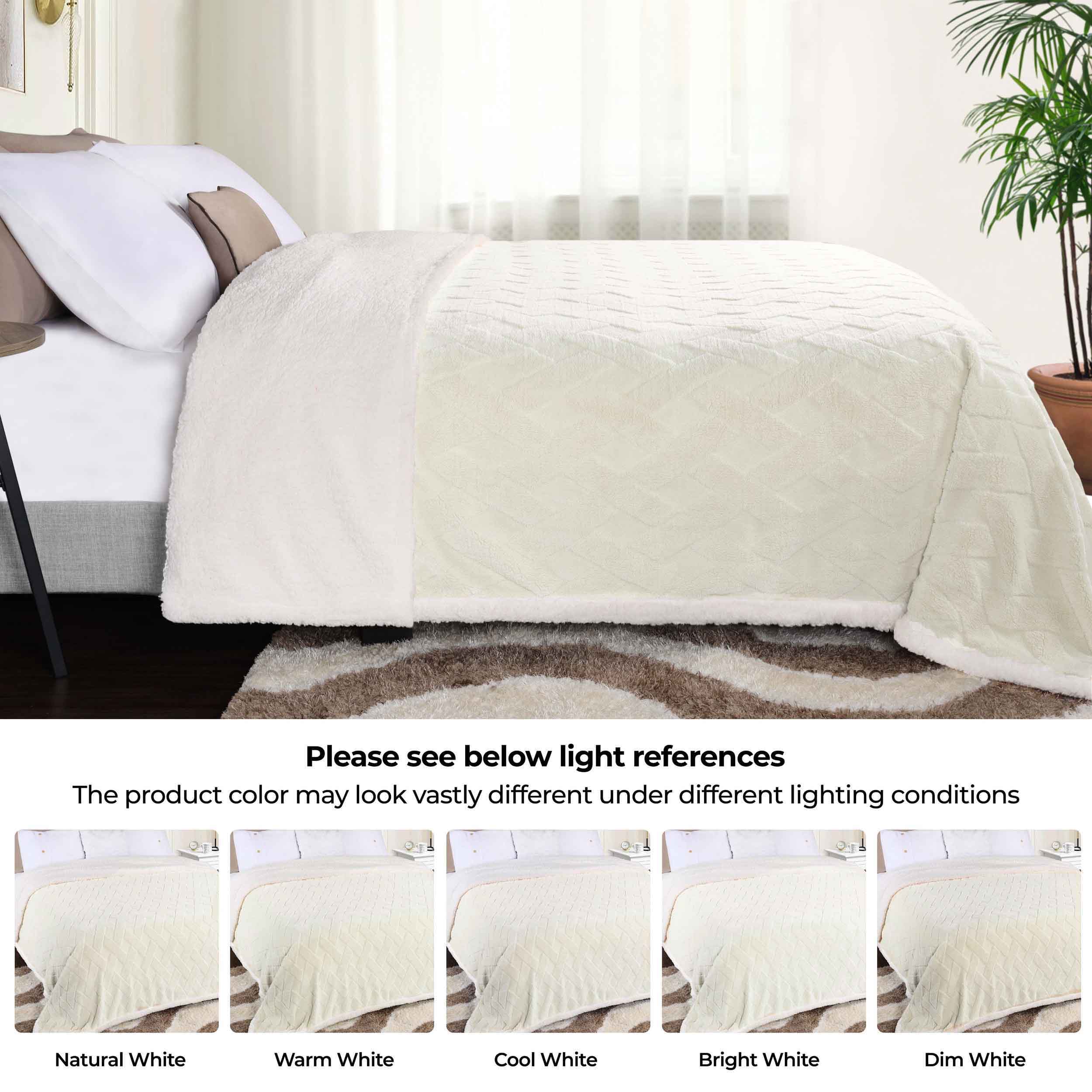 Nuuk Reversible Jacquard Lattice Plush Sherpa Fleece Blanket - Ultra Soft & Warm Winter Throw for Couch, Bed & Travel - Cozy Home Decor Gift for Christmas & Cold Weather