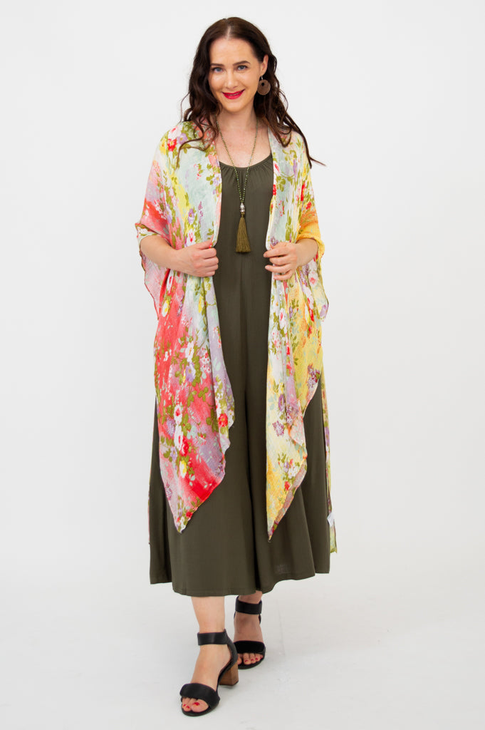 Darcy Floral Print Dress - Spring Bloom One Size Women's Fashion Dress for Casual Wear, Parties & Outdoor Events