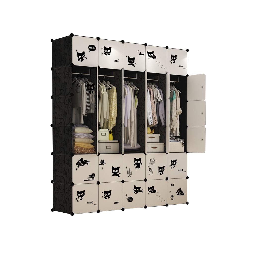 FANJIANI Portable Wardrobe Closet - Modular Storage Organizer with Hanging Rod, Space Saving Armoire & Deeper Cube (183x47x219cm) | Perfect for Small Apartments, Dorm Rooms & Closet Organization