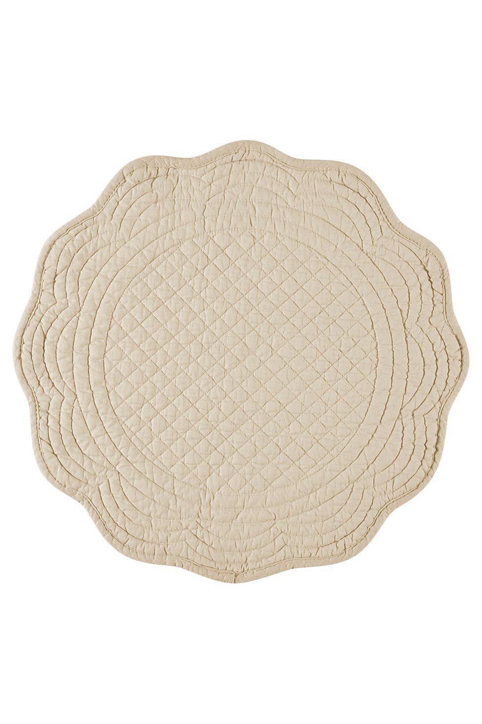 Boutis Quilted Round Placemats Set - Elegant Dinner Table Decor for Formal Dining & Holiday Entertaining