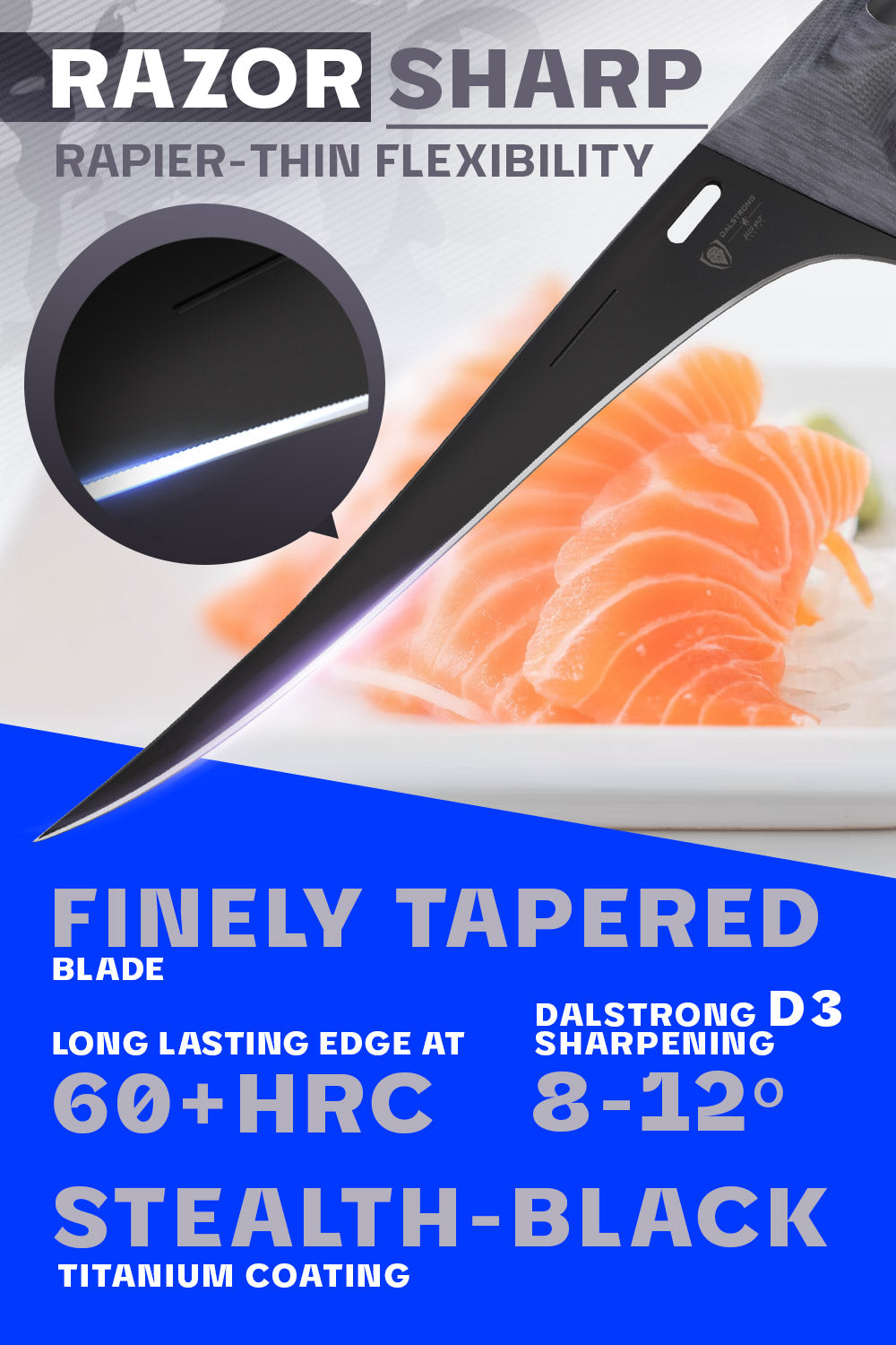 Dalstrong Delta Wolf Series 6-Inch Fillet Knife - Ultra Sharp High Carbon Steel Blade for Fish, Meat & Poultry - Perfect for Fishing, Hunting & Kitchen Prep