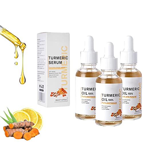 Turmeric Dark Spot Corrector Serum - Brightening & Repair Face Serum for Hyperpigmentation, Acne Scars & Uneven Skin Tone (3PCS) | Daily Skincare Routine, Night Treatment, Glowing Complexion