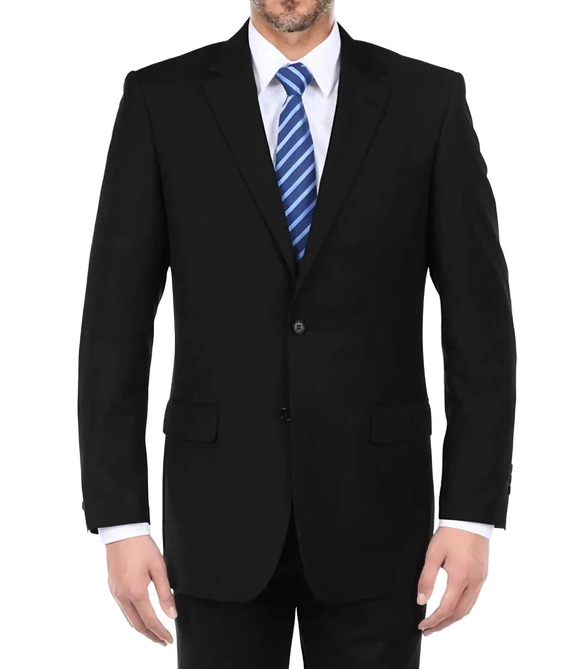 Classic 2 Button Men's Suit Set - Slim Fit Black Business Formal Wear for Office, Wedding & Special Occasions