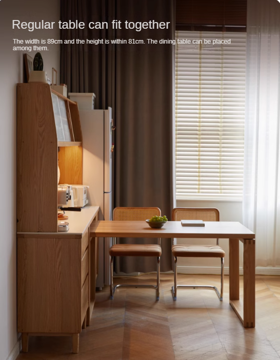 Solid Oak and Ash Wood Modern Rock Board Sideboard - Stylish Storage for Living Room, Dining Room, or Entryway