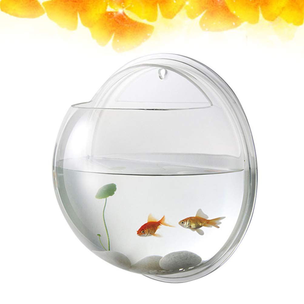 ULTECHNOVO Clear Acrylic Wall-Mounted Fish Bowl - Hanging Betta Fish Tank & Plant Pot for Home/Office Decoration | Space-Saving Wall Aquarium for Small Fish & Succulents