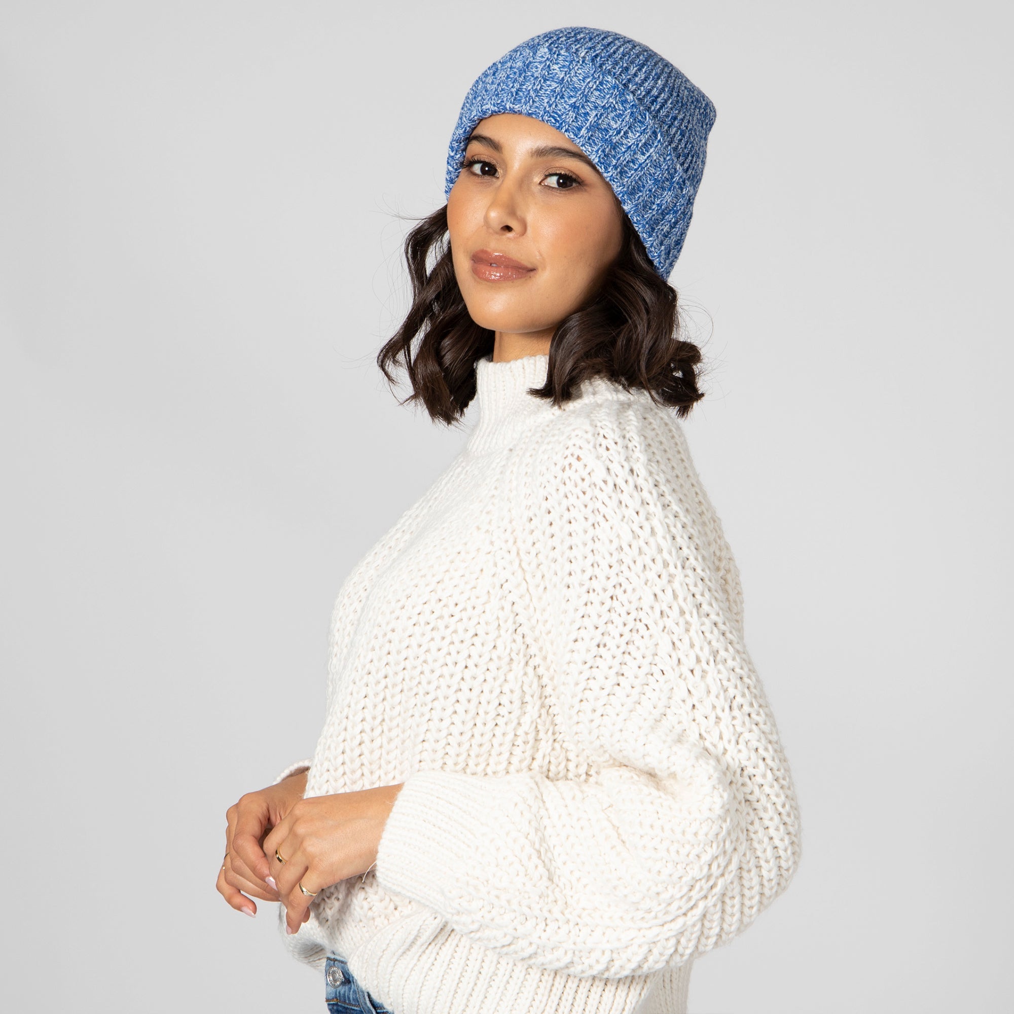 Women's Warm Marled Knit Cuff Beanie Hat - Soft Winter Beanie for Women - Perfect for Cold Weather, Outdoor Activities & Casual Style