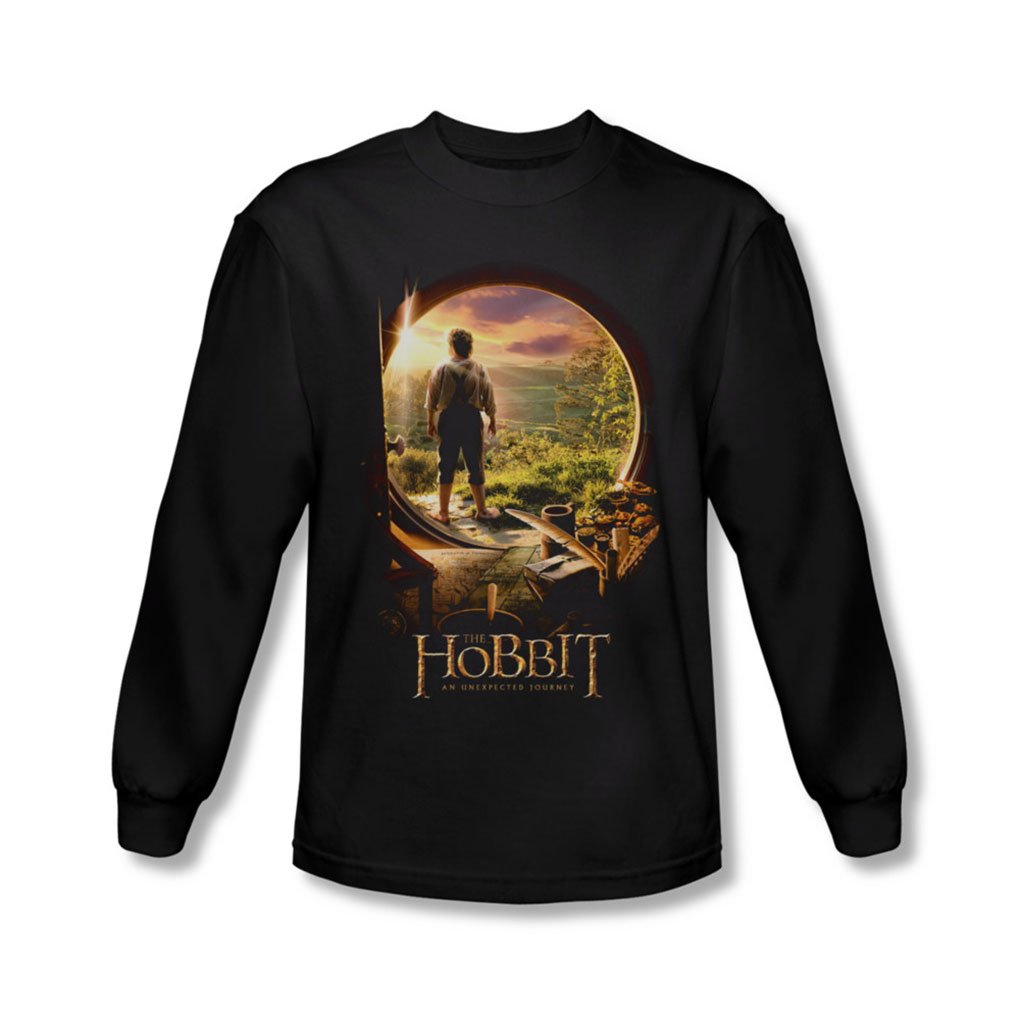 The Hobbit - Men's Long Sleeve Black Shirt, Medium Size | Comfortable Indoor Wear for Fantasy Fans & Movie Lovers