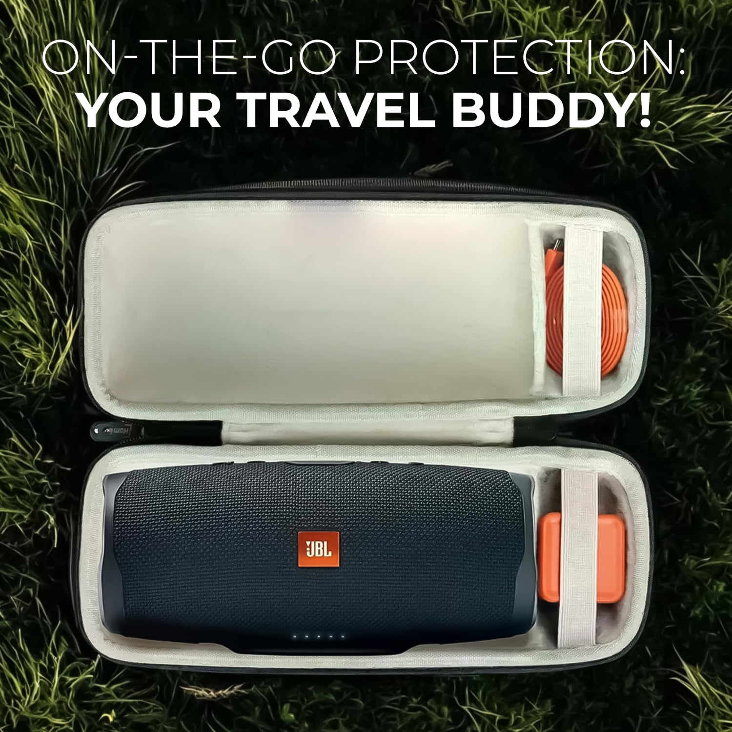 **Waterproof Case for JBL Charge 4 & Charge 5 - Protective Cover Compatible with Multiple JBL Bluetooth Speakers - Durable & Lightweight (Black, Case Only) - Perfect for Swimming, Beach, Travel & Outdoor Adventures**