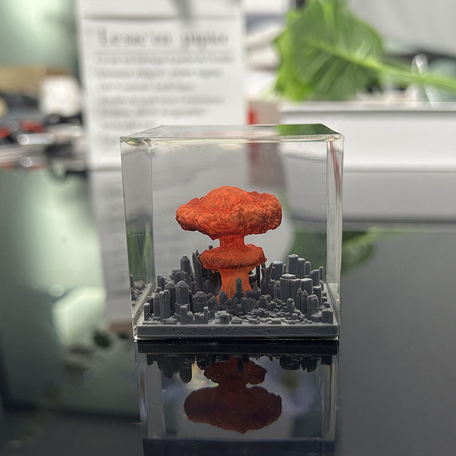 Handmade Atomic Bomb Resin Lava Lamp - Unique Explosion & Mushroom Cloud Night Light for Home Decor, Bedroom, Office & Gift Ideas - Cool Nuclear Themed Lighting Accessories