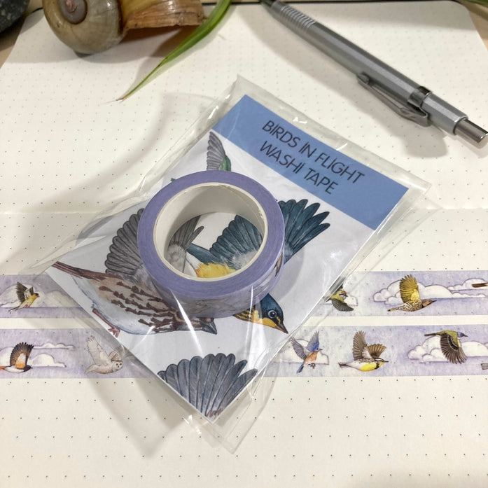 Birds in Flight Washi Tape - Decorative Japanese Paper Tape for Scrapbooking, Journaling, DIY Crafts & Gift Wrapping - Perfect for Bullet Journals, Planners, and Home Decor