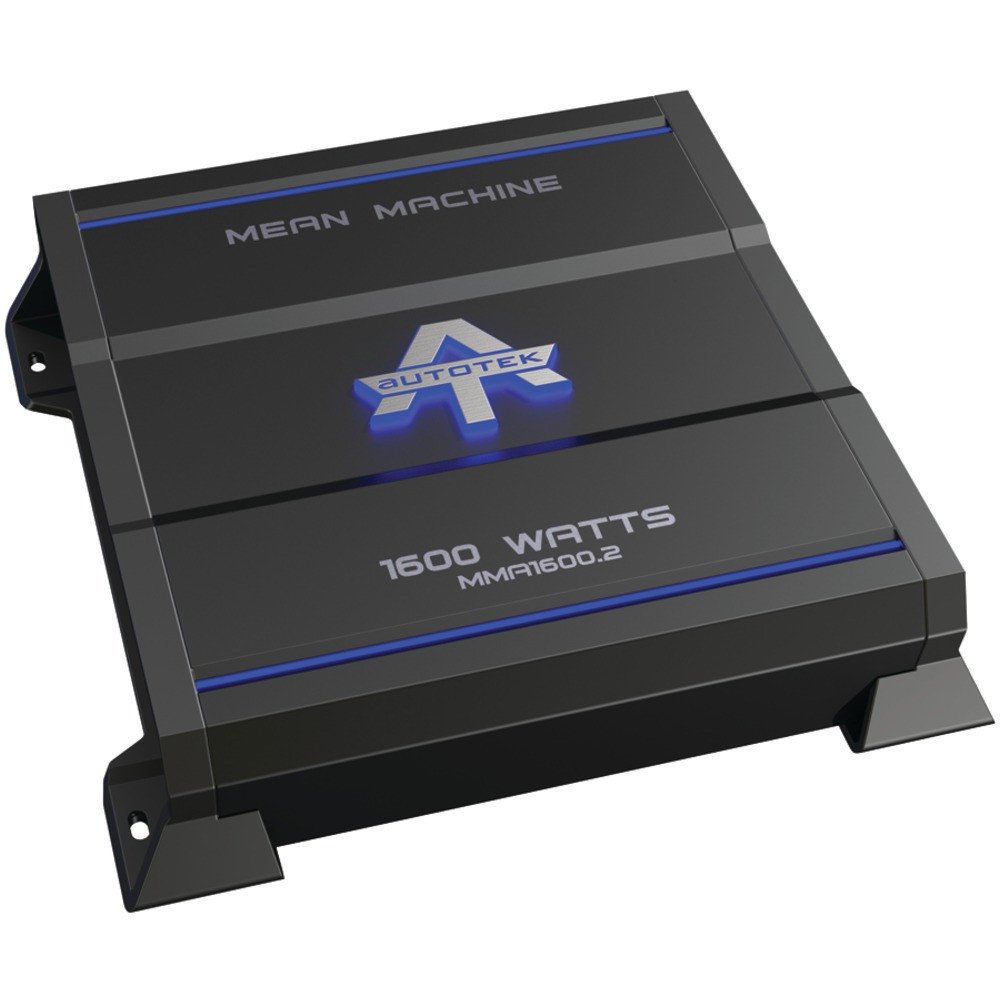 AutoTek MMA1600.2 2-Channel Class AB Car Amplifier 1600W High Power - Perfect for Car Audio Systems & Bass Boost Upgrades