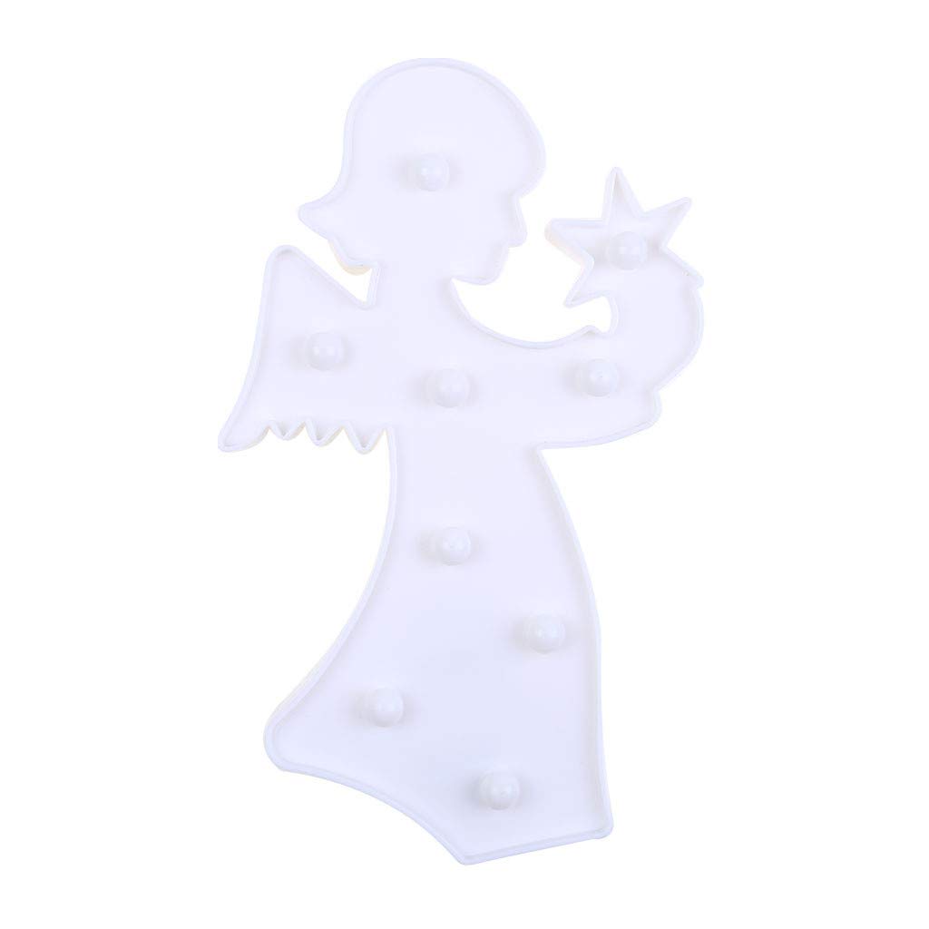 Battery Powered LED Angel Fairy Light Lamp - White Christmas Decor for Home, Outdoor & Night Lights - Perfect for Holiday, Party, Bedroom & Garden Decoration