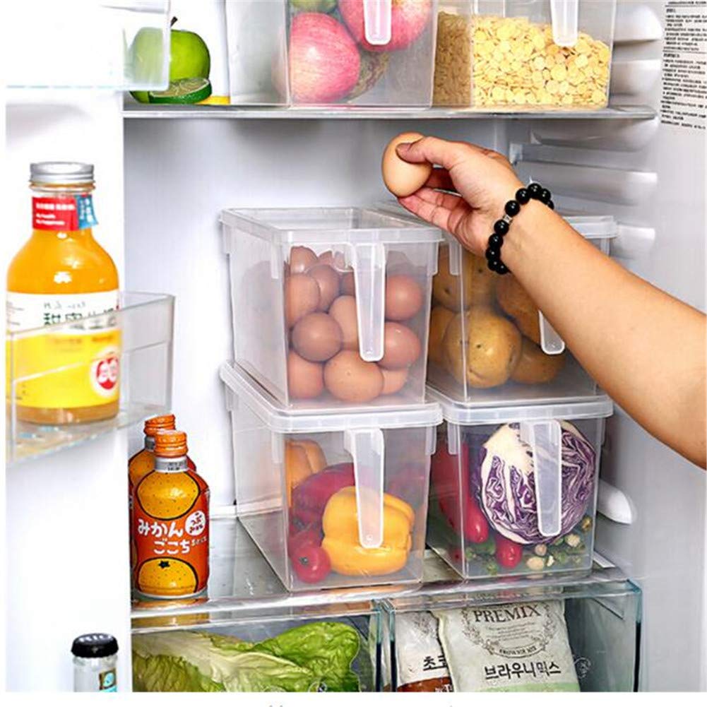 Clear Plastic Stackable Food Storage Container - Airtight Refrigerator Organizer for Fruits, Vegetables, Grains & Beans | Kitchen Fresh Food Keeper with Sealed Divider | Perfect for Meal Prep & Pantry Organization