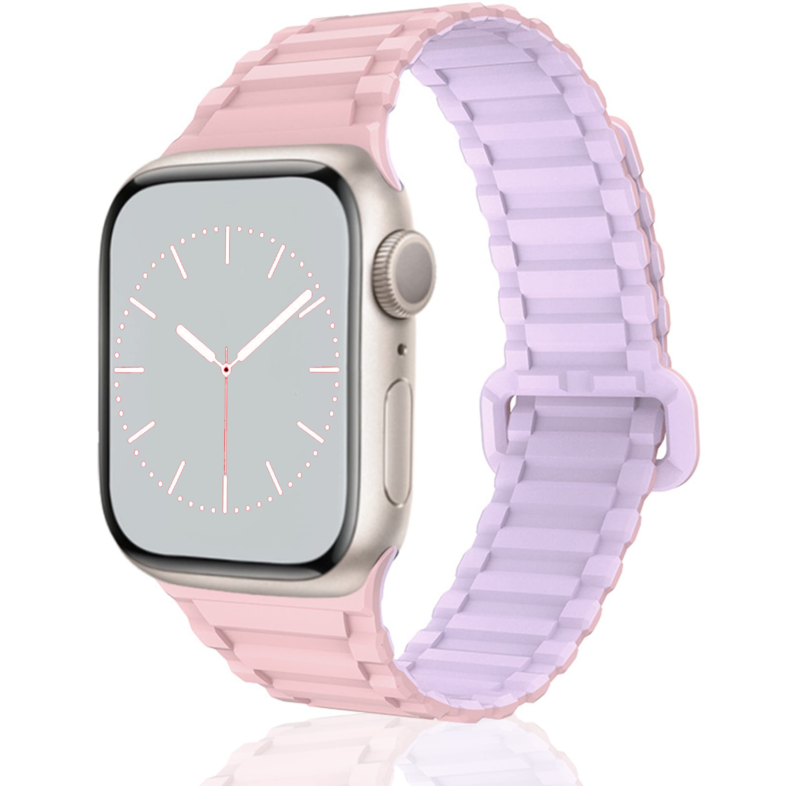 Magnetic Sport Loop Band for Apple Watch 38mm 40mm 41mm 42mm 44mm 45mm - Soft Adjustable Silicone Strap Compatible with iWatch Series 8/7/6/5/4/3/2/1/SE - Waterproof & Durable Watch Band for Men & Women - Perfect for Running, Swimming & Everyday Wear
