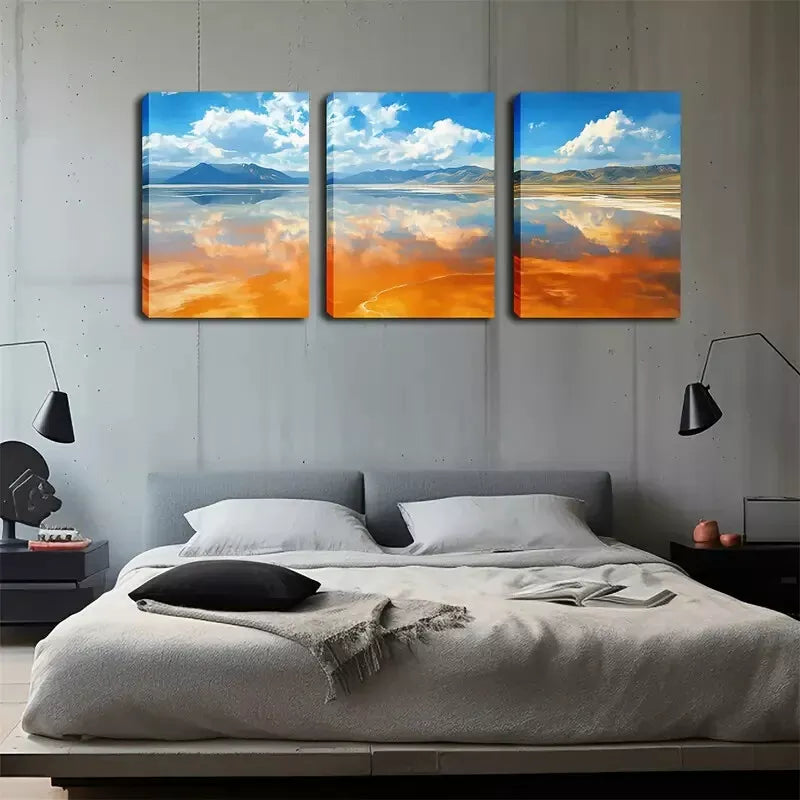 3-Piece Serene Lake & Mountain Wall Art Set - Framed Canvas Prints 40x60cm - High Quality Australian Made Wall Decor - Perfect for Living Room, Bedroom & Office Decoration