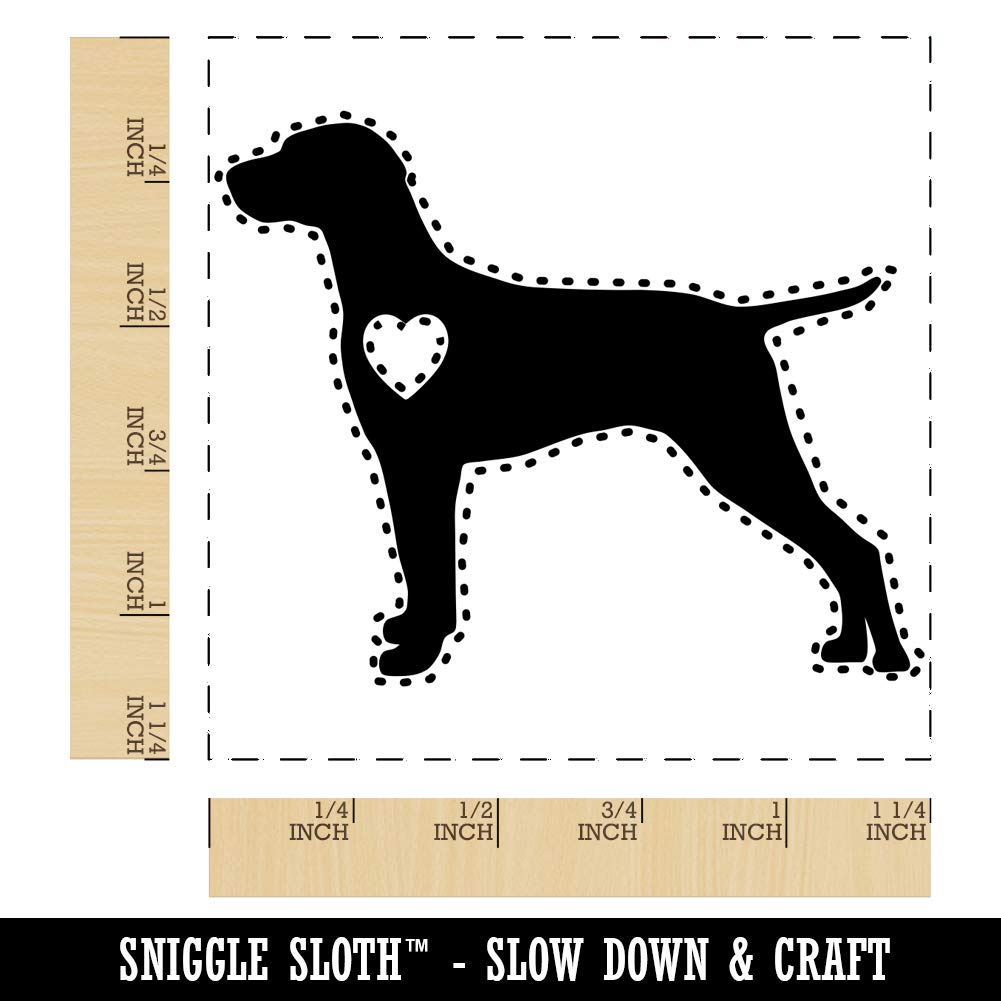 Hungarian Vizsla Dog Heart Square Rubber Stamp - 1.25 Inch Small Craft Stamp for Scrapbooking, Card Making & DIY Projects
