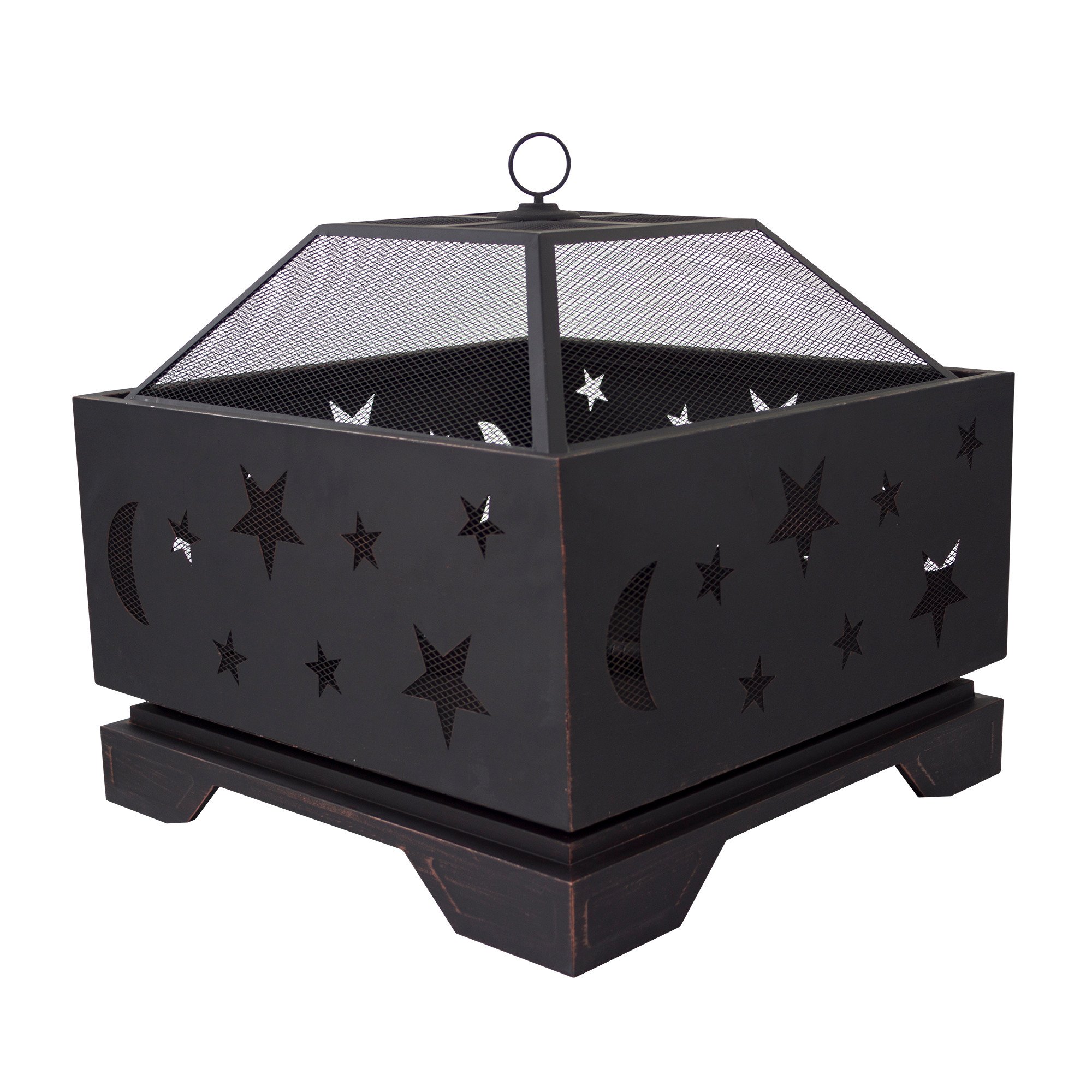 Pleasant Hearth Stargazer 26-Inch Deep Bowl Fire Pit - Outdoor Patio, Backyard, Camping & Garden Fireplace for Cozy Evenings