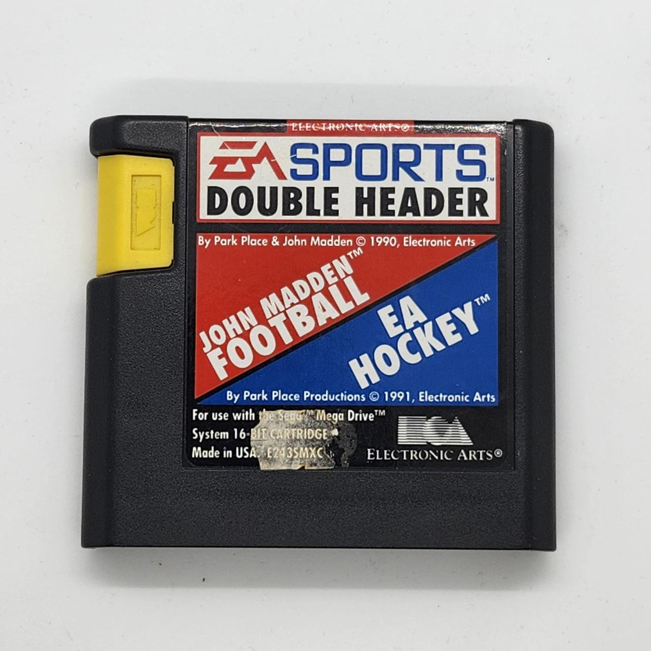 EA Sports Double Header Sega Mega Drive / Genesis Game Cartridge - Classic 90s Football & Basketball Video Game for Retro Gaming Enthusiasts - Perfect for Nostalgic Gaming Nights and Collector's Display
