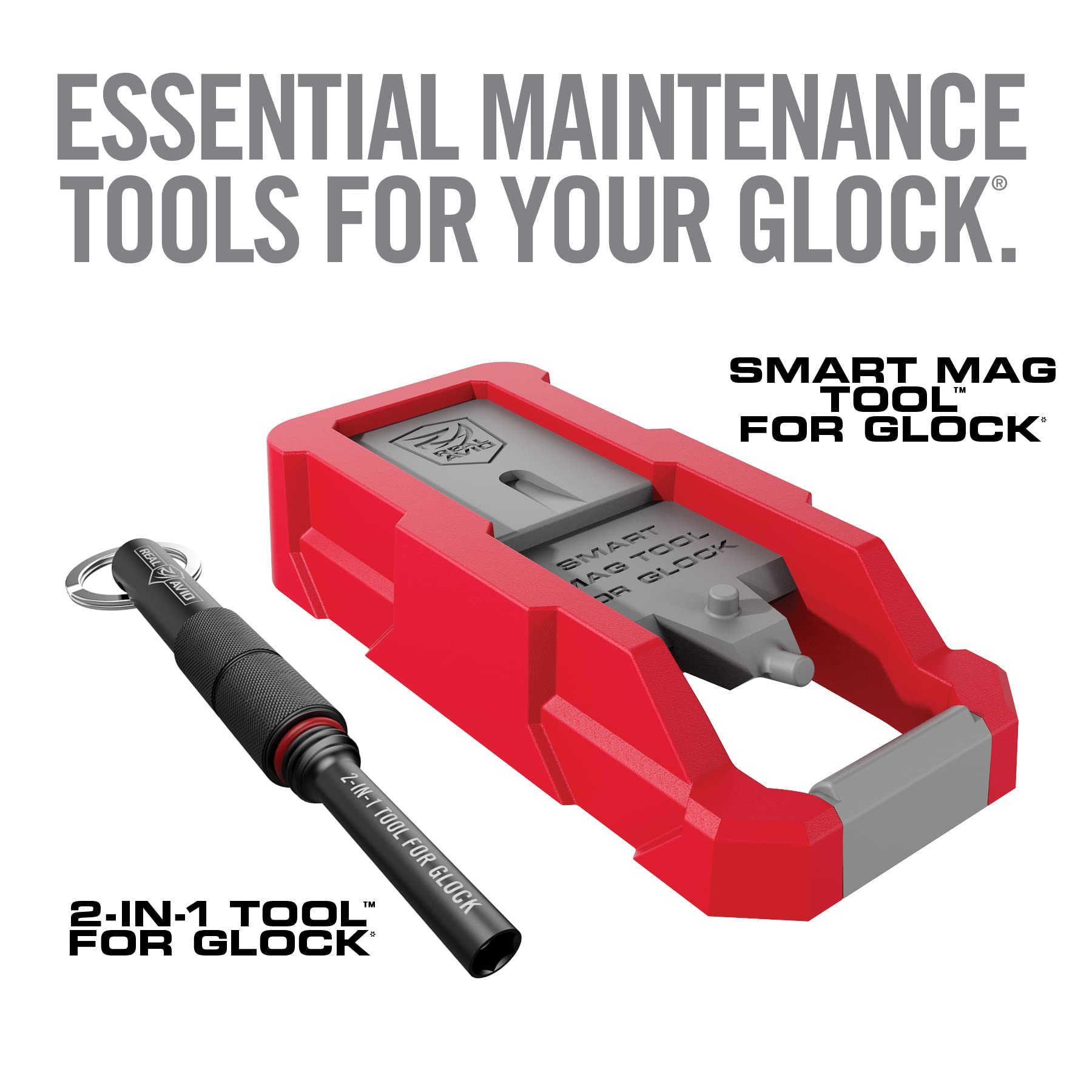 Real Avid Glock Armorer Tool Kit: 2-in-1 Gun Multitool with Front Sight Tool, Punch Down Tool & Magazine Tool for Unloading, Disassembly & Maintenance | Compatible with Glock Pistols | Perfect for Gunsmithing, Range Maintenance & Home Armory