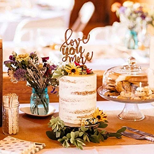Rustic 'Love You More' Wedding Cake Topper - Handmade Country Chic Cake Decor for Weddings, Beach Ceremonies & Anniversary Cakes - Perfect for Rustic, Farmhouse & Coastal Wedding Themes