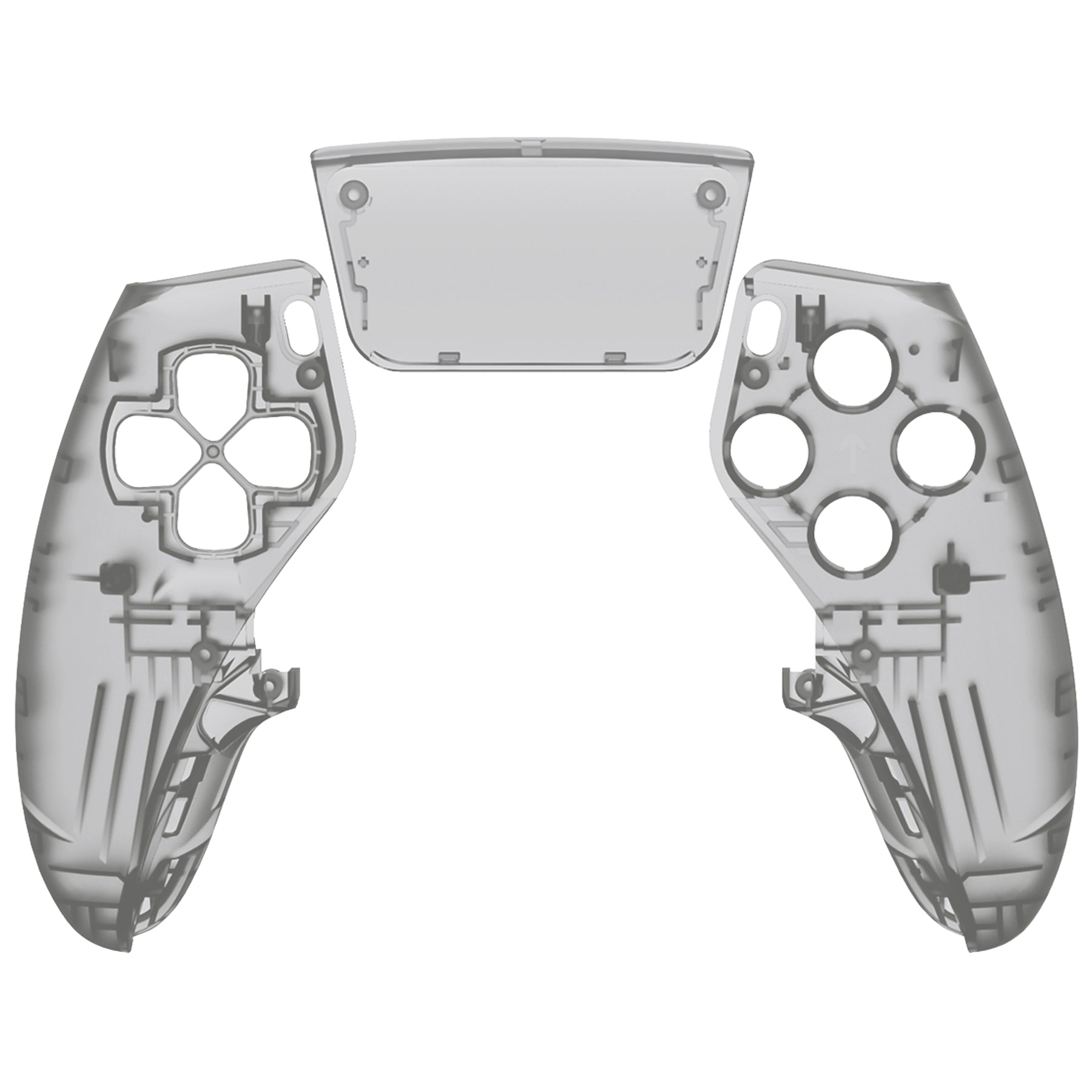 eXtremeRate Clear Black PS5 Edge Controller Faceplate Shell - DIY Replacement Housing with Touchpad Cover - Compatible with PS5 Edge Controller MLREGM003 - Perfect for Gaming Enthusiasts & Custom Mods