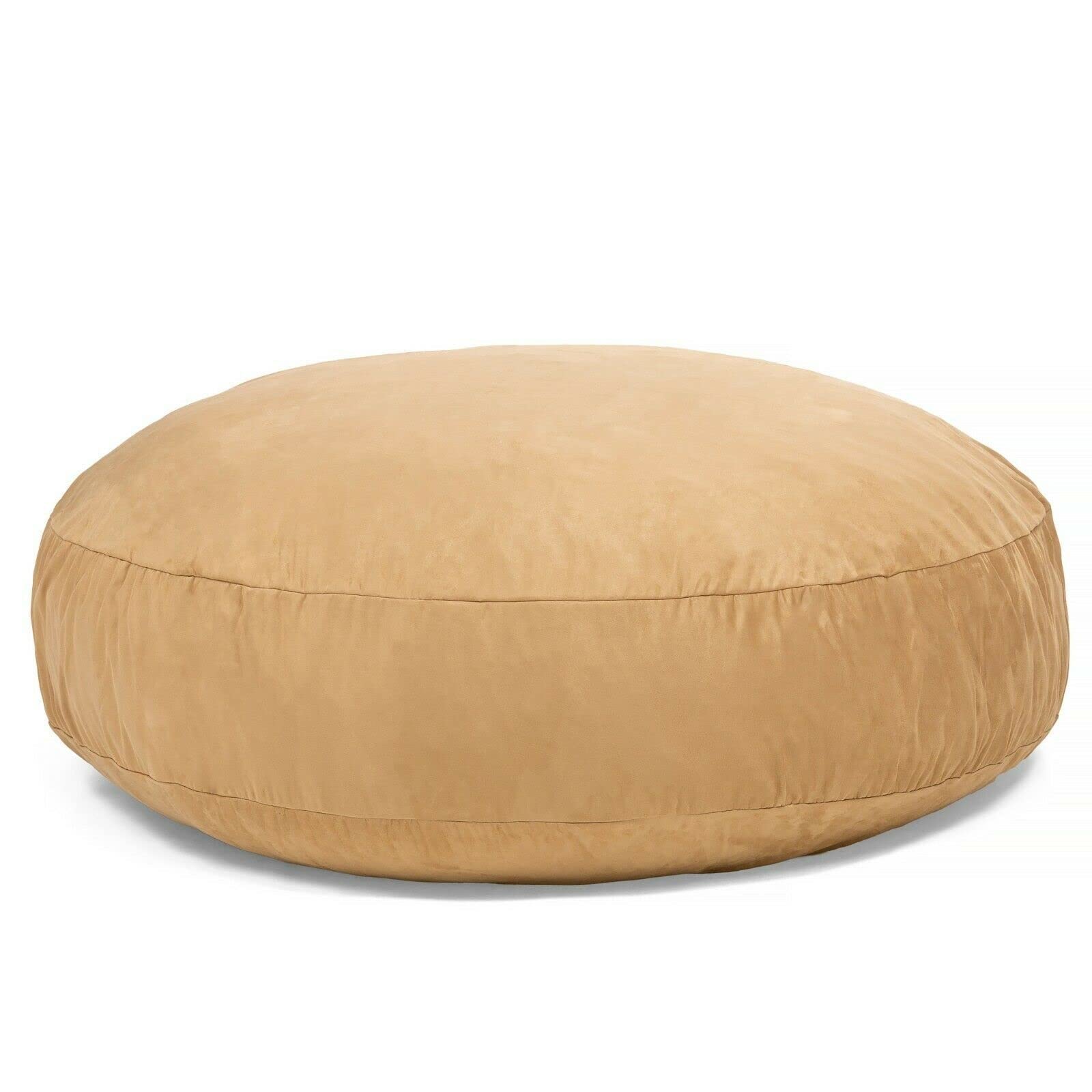 Premium LCSA Bean Bag Sofa with Removable Camel Microsuede Cover - Washable Sectional Sofa for Living Room, Bedroom, Dorm & Game Room - Comfortable Lounge Chair for Relaxing, Reading & Movie Nights