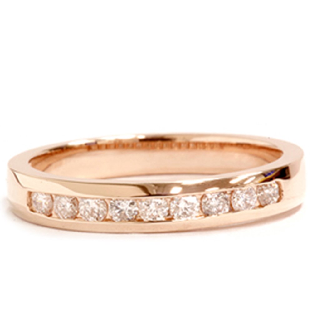 14K Rose Gold 1/4 Carat Round Diamond Wedding Ring for Women - Elegant Bridal Engagement Band, Anniversary Gift for Her, Perfect for Proposals & Special Occasions