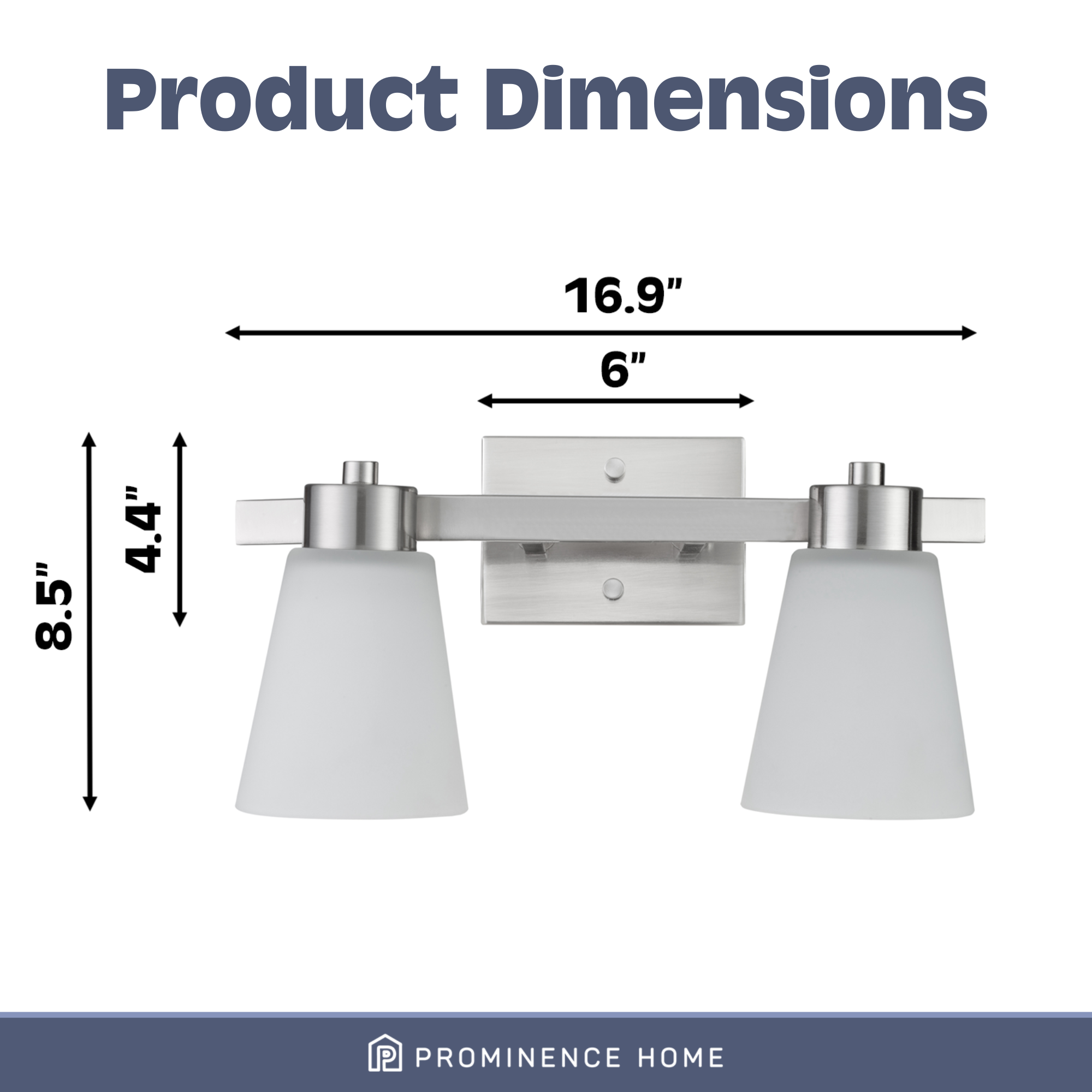 Fairendale 2-Light Vanity Light Fixture with Frosted Glass Shades in Brushed Nickel Finish - Perfect for Bathroom, Bedroom, and Dressing Room Lighting