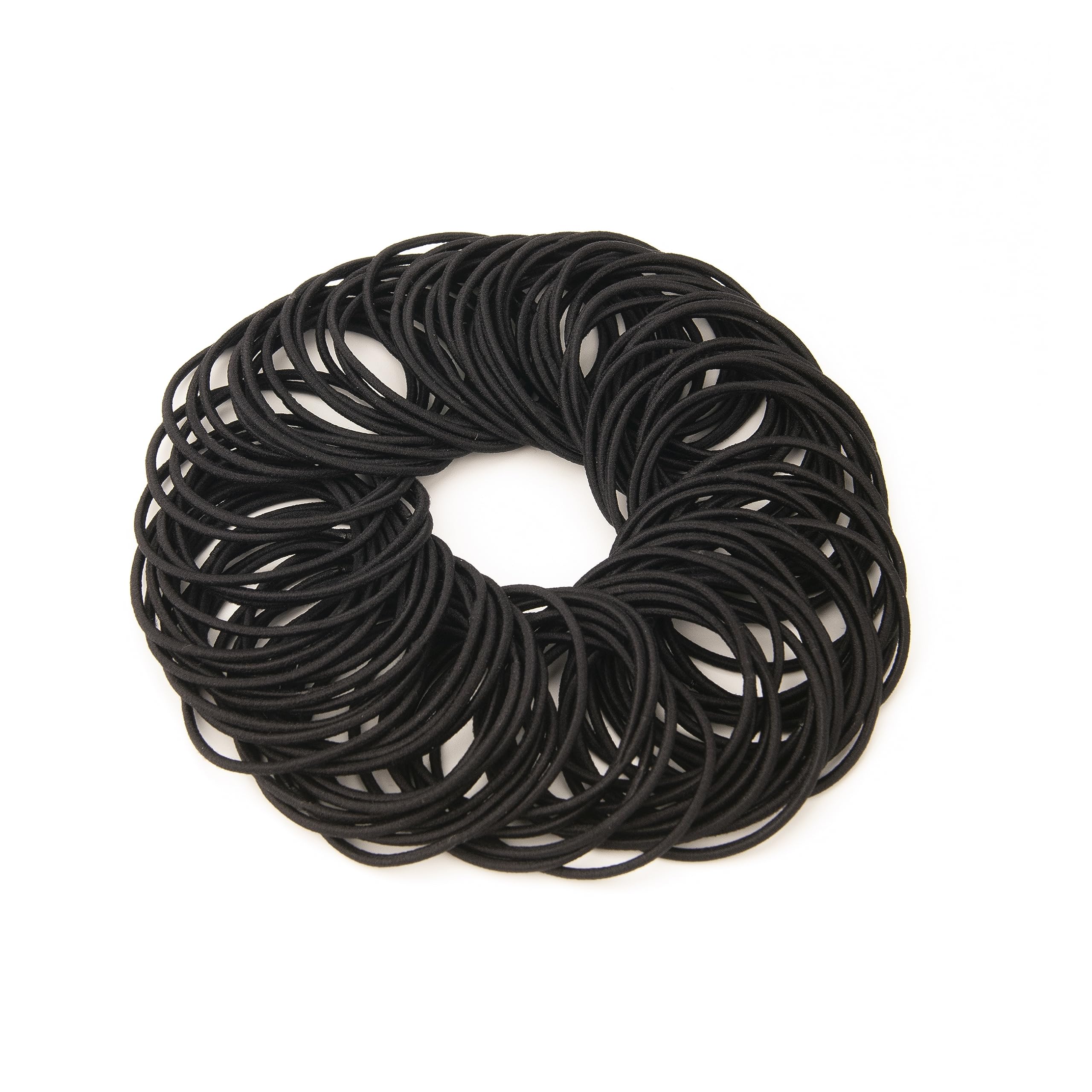 100 Pieces Black Elastic Hair Ties for Men, Women & Kids - Stretchy Hair Bands for Thick & Curly Hair - Perfect for School, Work, Sports & Daily Hairstyling