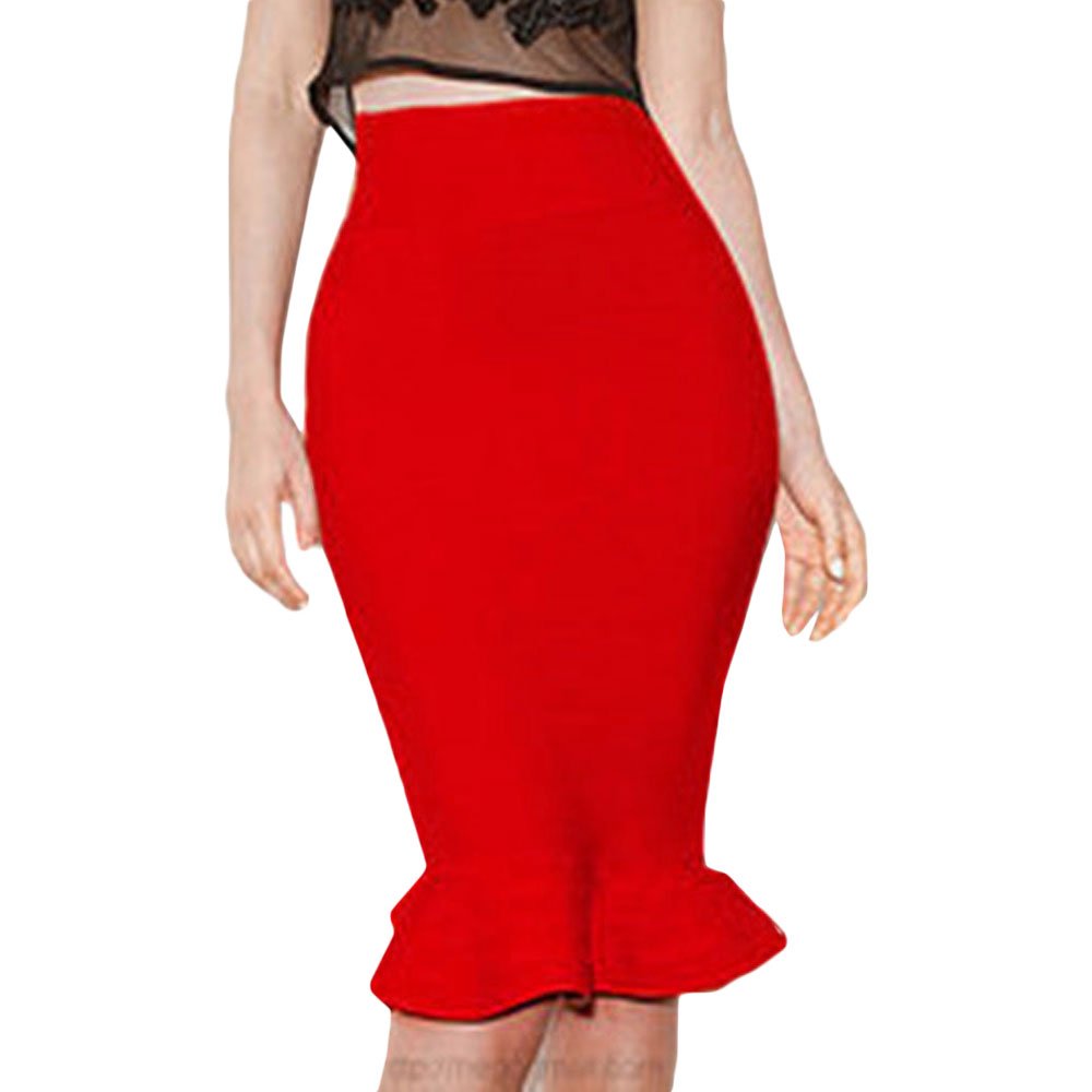 Mermaid Fishtail High Waist Rayon Bandage Pencil Skirt for Women - Sexy Bodycon Party & Clubwear - Perfect for Night Out, Date Night, and Special Occasions