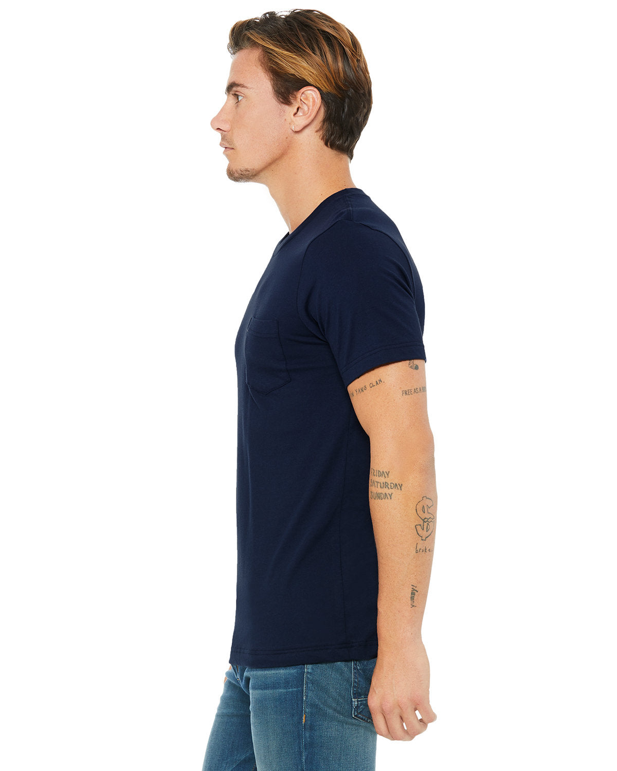 Bella + Canvas 3021 Men's Soft Cotton Jersey Short Sleeve Pocket T-Shirt - Comfortable Casual Wear for Everyday, Gym & Outdoor Activities