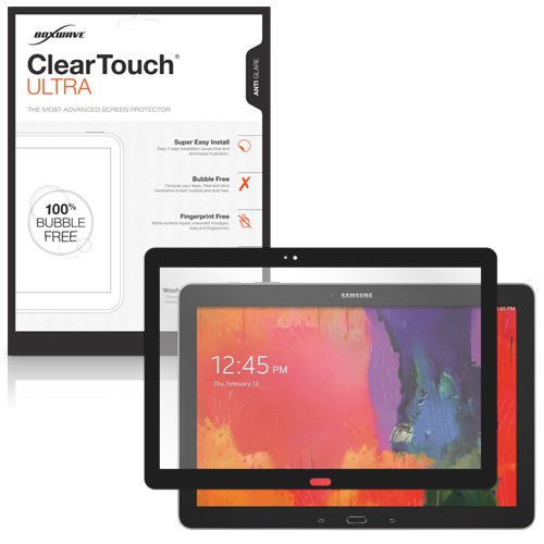 BoxWave Anti-Glare Screen Protector for Samsung Galaxy Tab Pro 12.2 - ClearTouch Ultra Bubble-Free Screen Guard with Black Colored Border | Perfect for Office, Travel & Outdoor Use