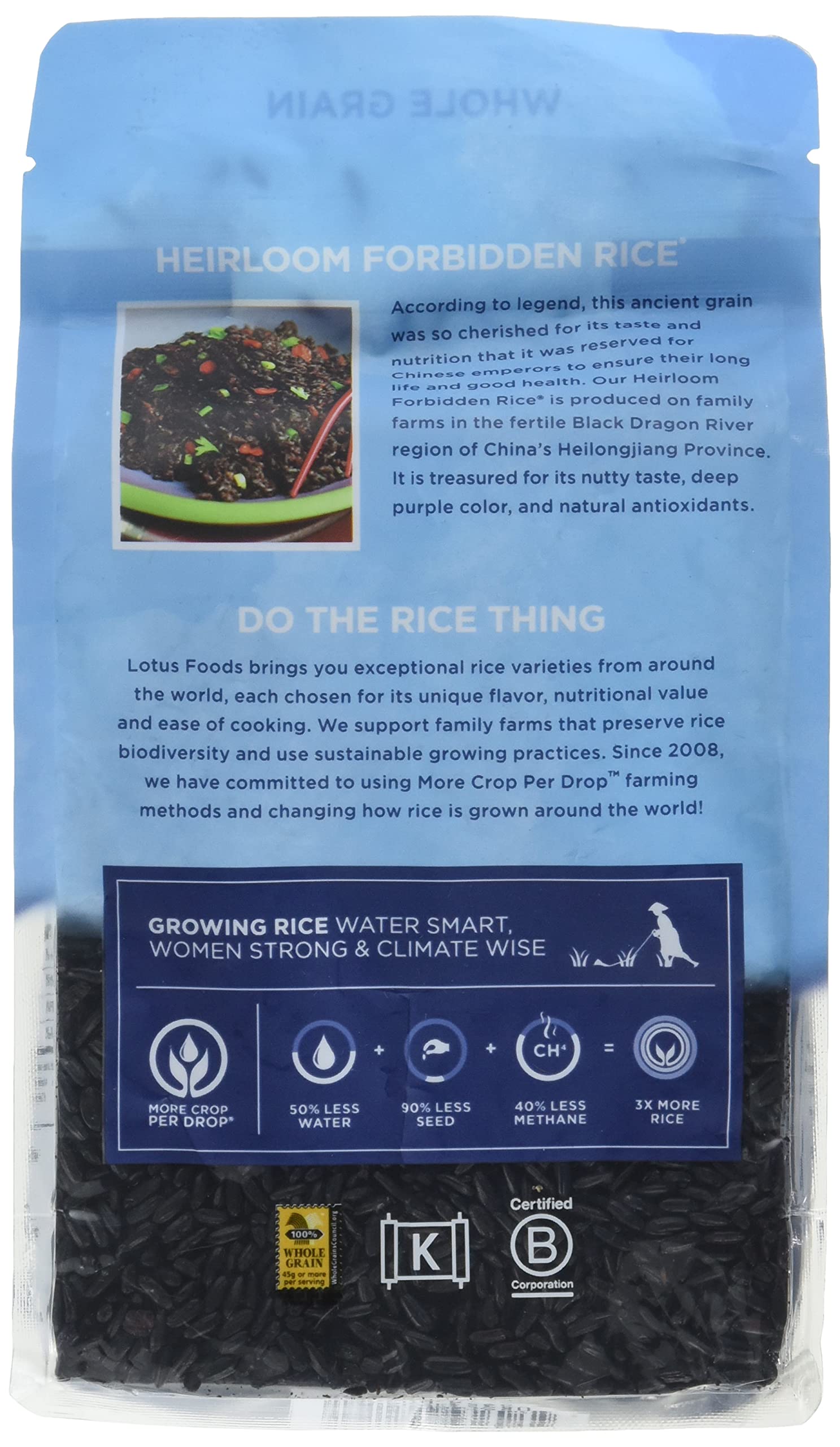 Organic Forbidden Rice by Lotus Foods - 15oz | Premium Black Rice for Healthy Meals, Buddha Bowls & Asian Cuisine