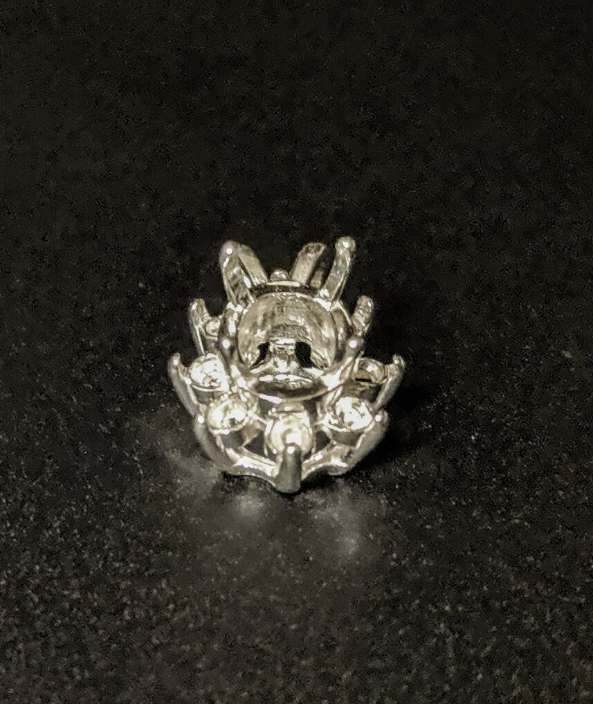 Solid Sterling Silver or 14kt Gold 5x3mm & 10x8mm Oval Cluster Pendant Setting with Accent - Handcrafted in USA | Perfect for Necklaces, Jewelry Making & Gift Giving