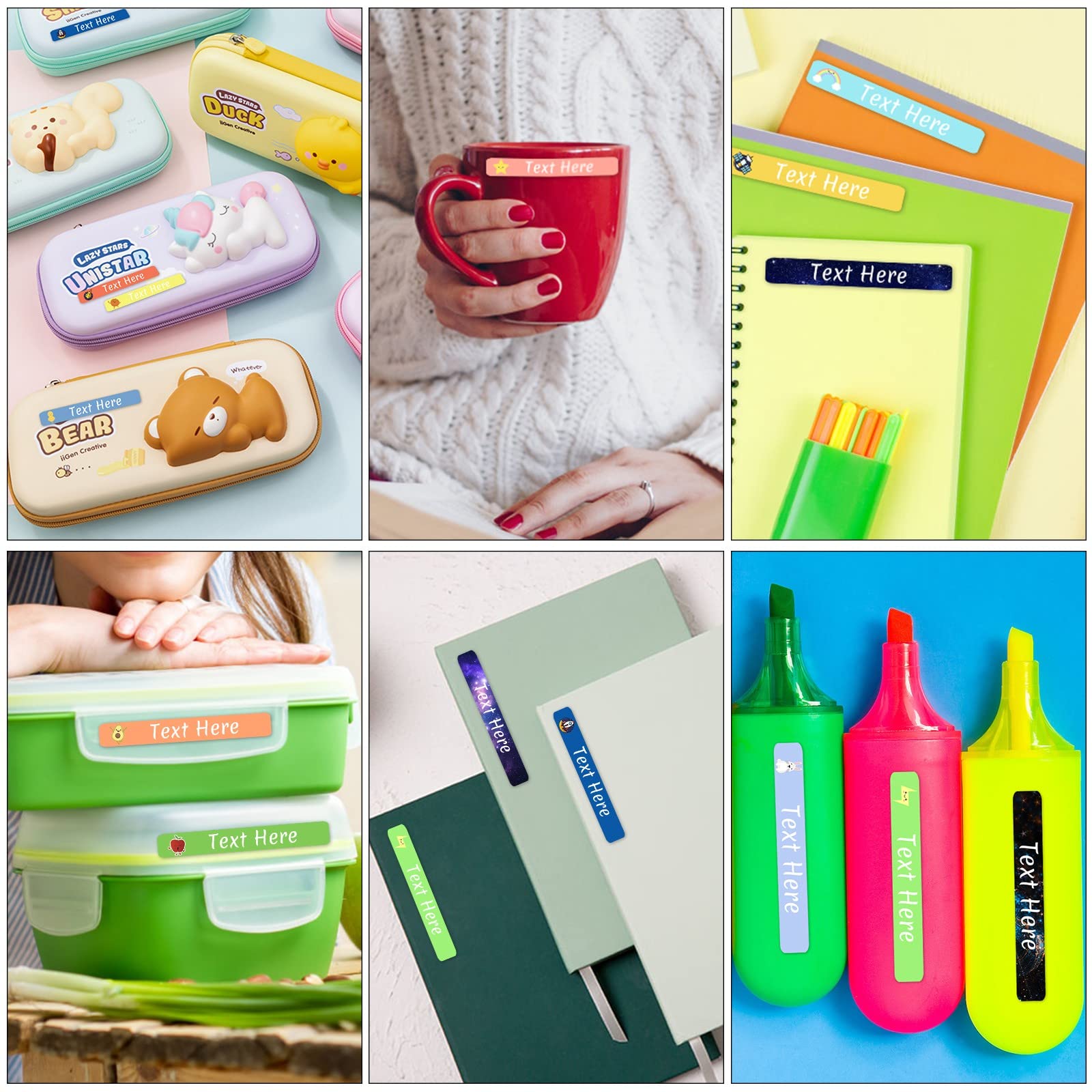 Custom Waterproof Name Labels for Kids - 100PCS Personalized Stickers for School Supplies & Lunch Boxes