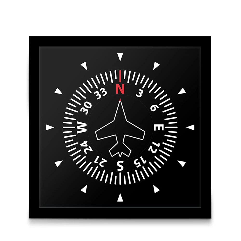 Aviation Themed Metal Table Clock - Aircraft Instrument Flight Control Panel with Compass Direction, Modern Design Art Timepiece for Home & Office Decor | Perfect for Pilots, Aviation Enthusiasts & Unique Gift Ideas
