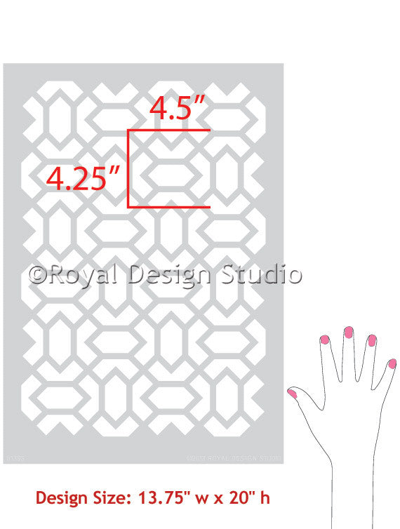 Atlas Allover Moroccan Wall Stencil - DIY Home Decor Stencil for Walls, Furniture & Crafts - Perfect for Bedroom, Living Room & Boho Style Interior Design