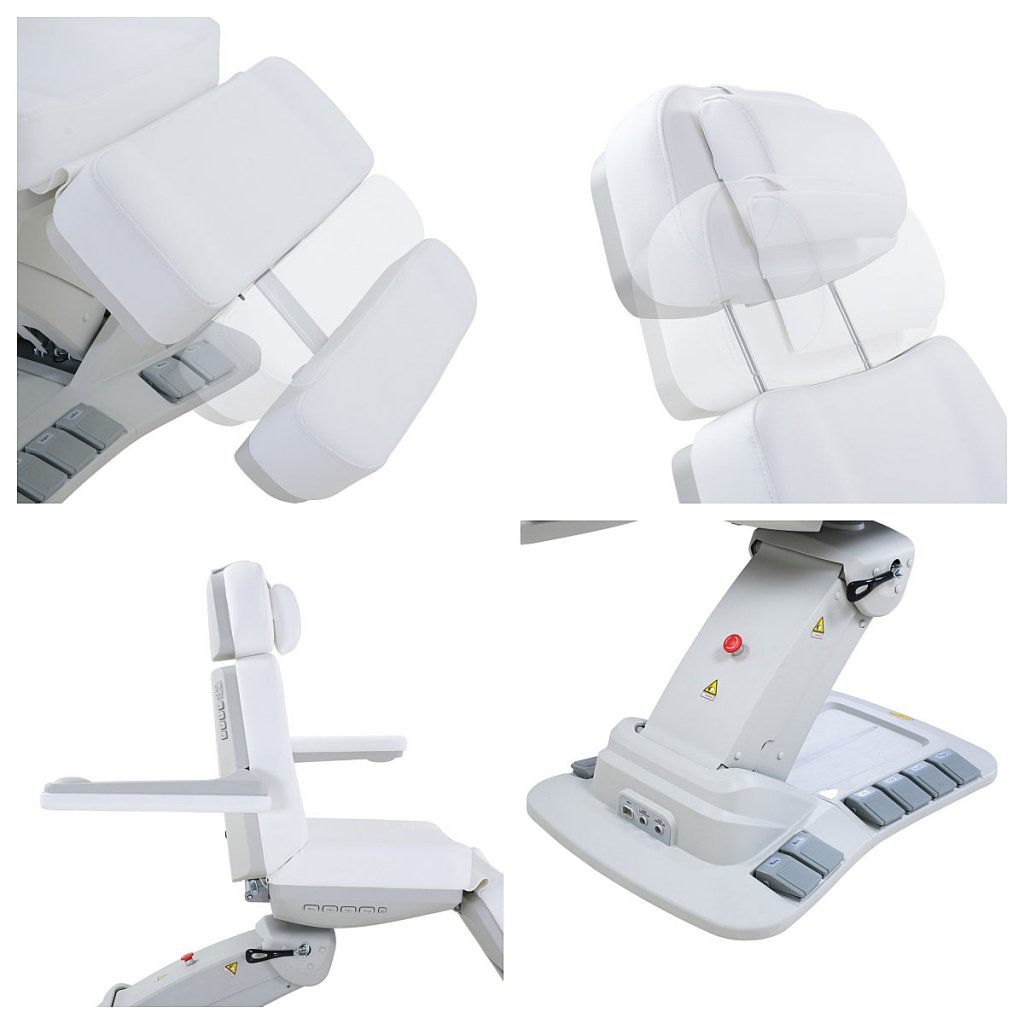 SilverFox 2246EBN Electric 4-Motor Professional Facial Bed with Memory Function - Adjustable Esthetician Chair for Spa & Salon Treatments, Includes Hand Remote, Paper Holder & Foot Cover Package - Perfect for Facials, Massage & Skin Care Procedures
