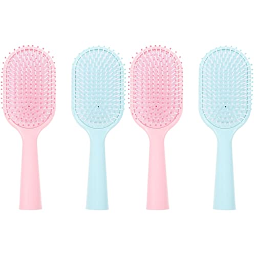 FRCOLOR 4 Pack Detangling Hair Brush Set for Women - Air Cushion Hairbrush for Curly & Wavy Hair - Gentle Knot Remover & Styling Tool - Perfect for Home, Travel & Salon Use