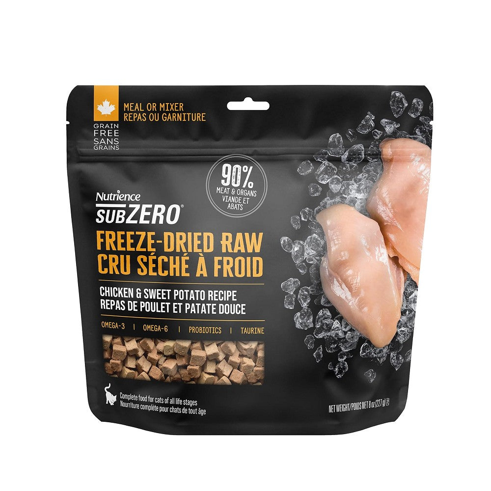 SubZero Freeze Dried Raw Cat Food - Chicken & Sweet Potato Recipe - Grain-Free Meal Topper or Mixer for Cats - Perfect for Picky Eaters & Sensitive Stomachs