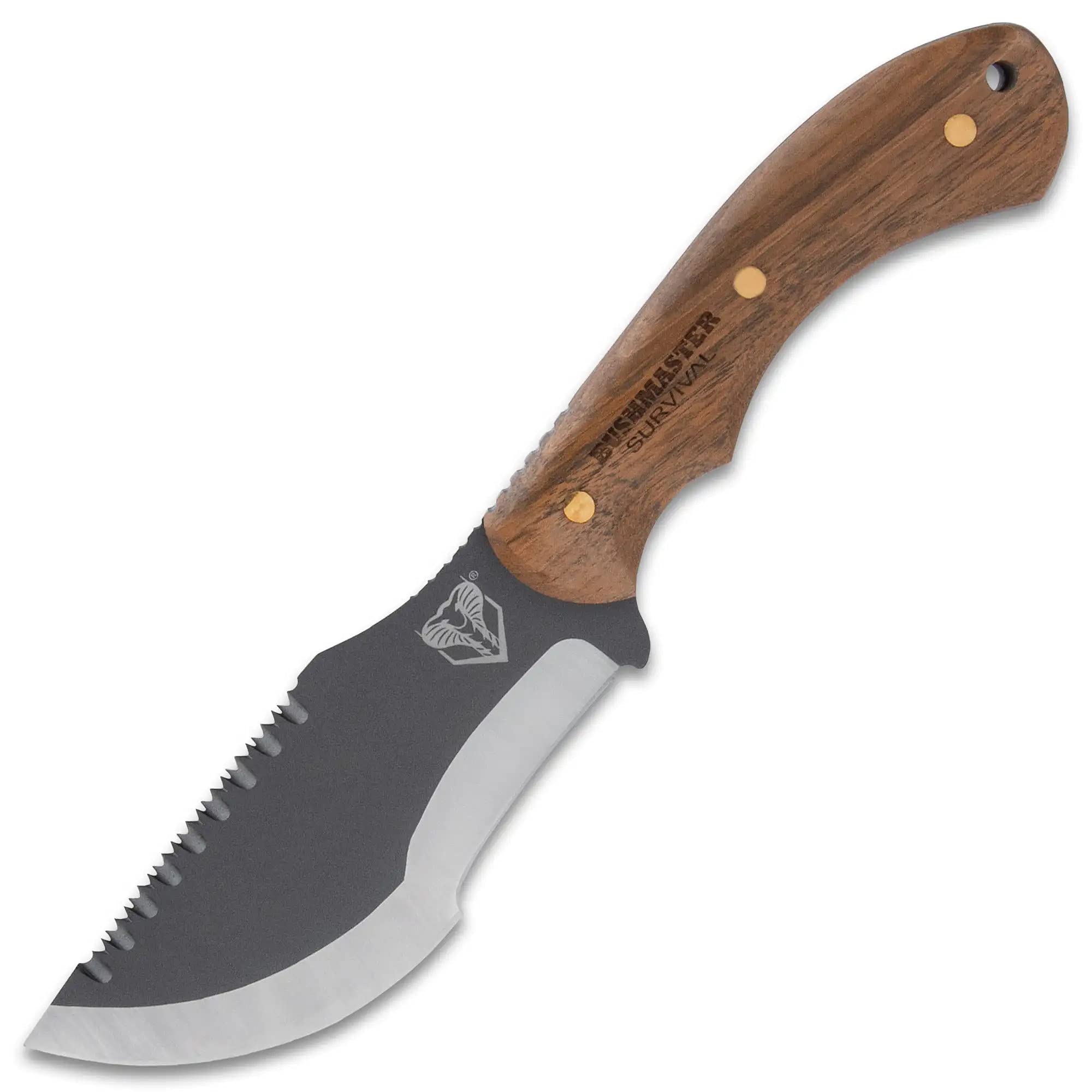 BUSHMASTER Tracker Knife with Leather Sheath - 11.75