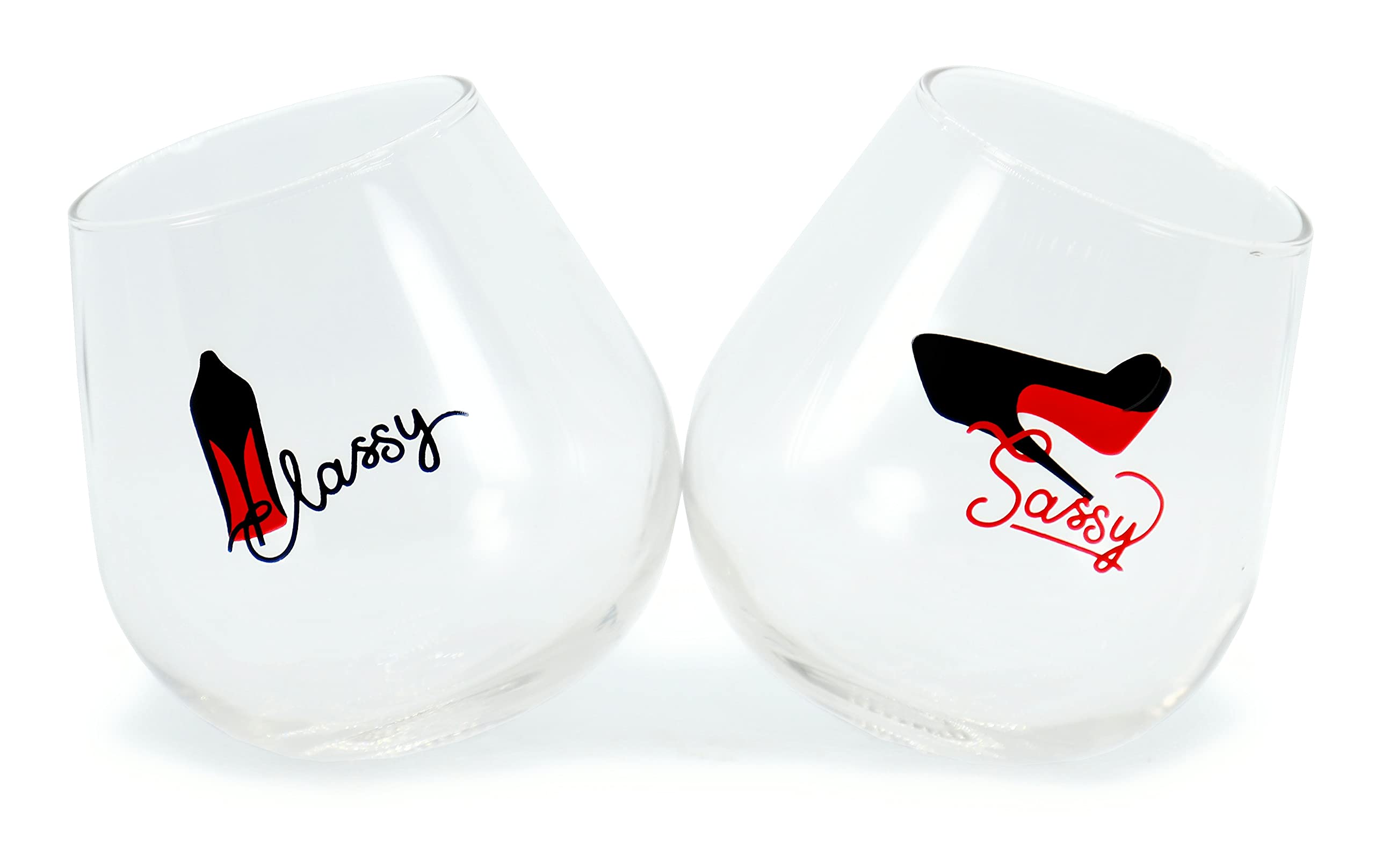 Elegant Stemless Wine Glasses Set of 2 - 12oz Rolling Tumblers for Women, Perfect Gift for Birthday, Wedding, Mother's Day & Bachelorette Party - Ideal for Home Entertaining, Girls Night & Romantic Dinners
