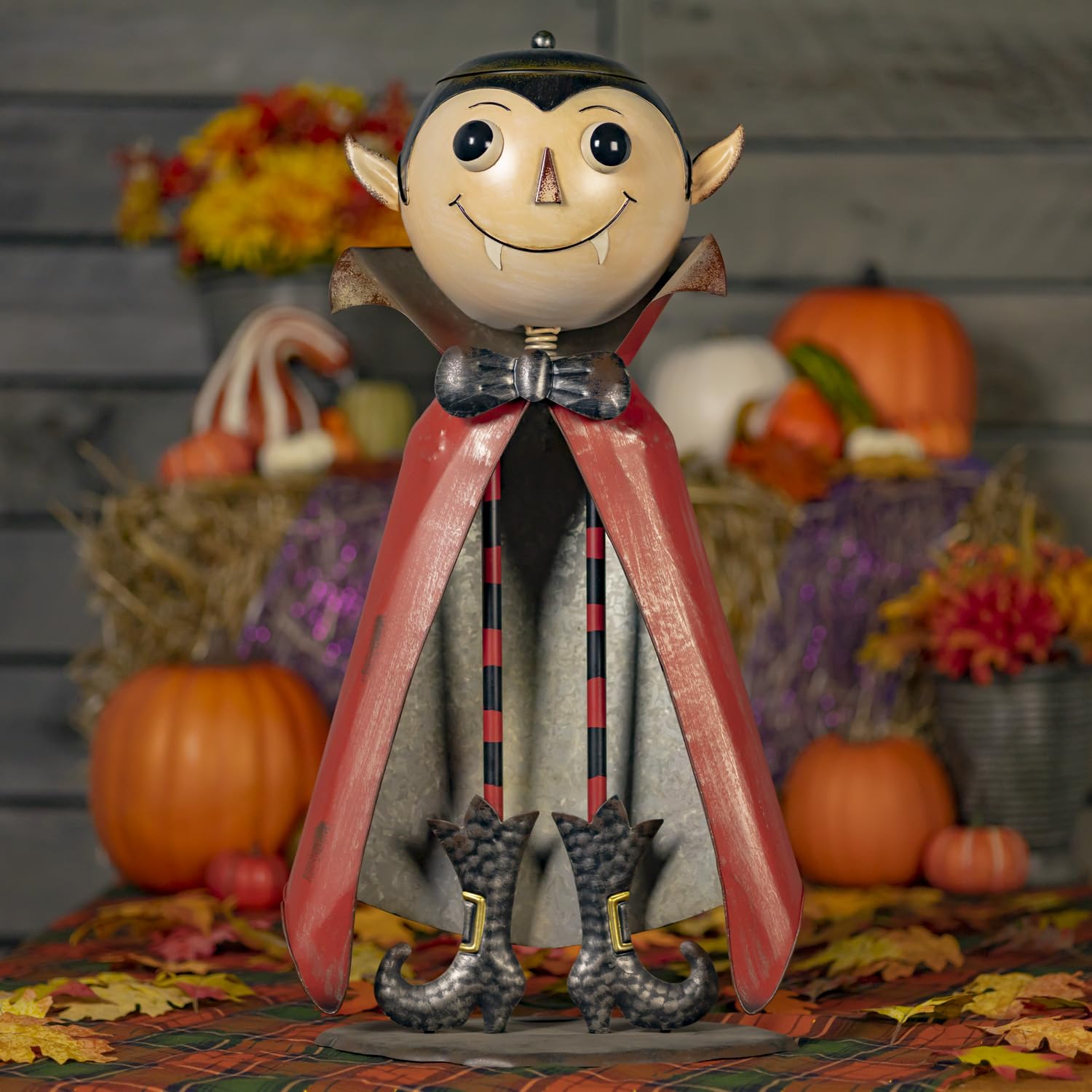 Zaer Ltd. Big Head Halloween Candy Holder Statue with Opening Head - Vampire Design for Trick or Treat, Party Decor & Spooky Home Display